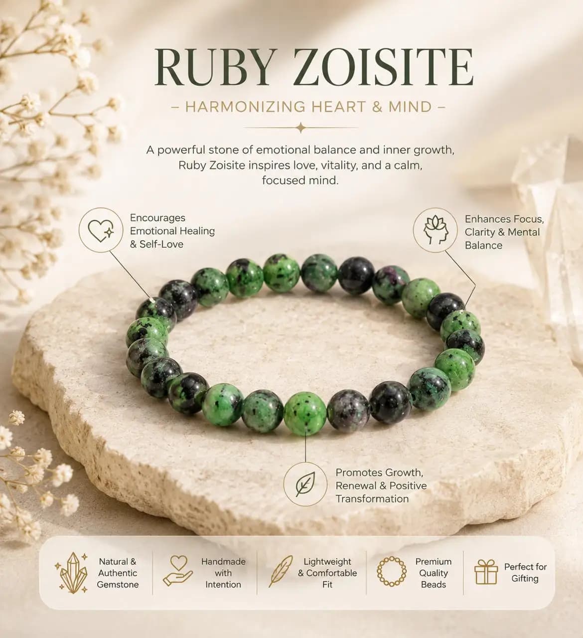 Ruby Zoisite Bracelet - View 3
