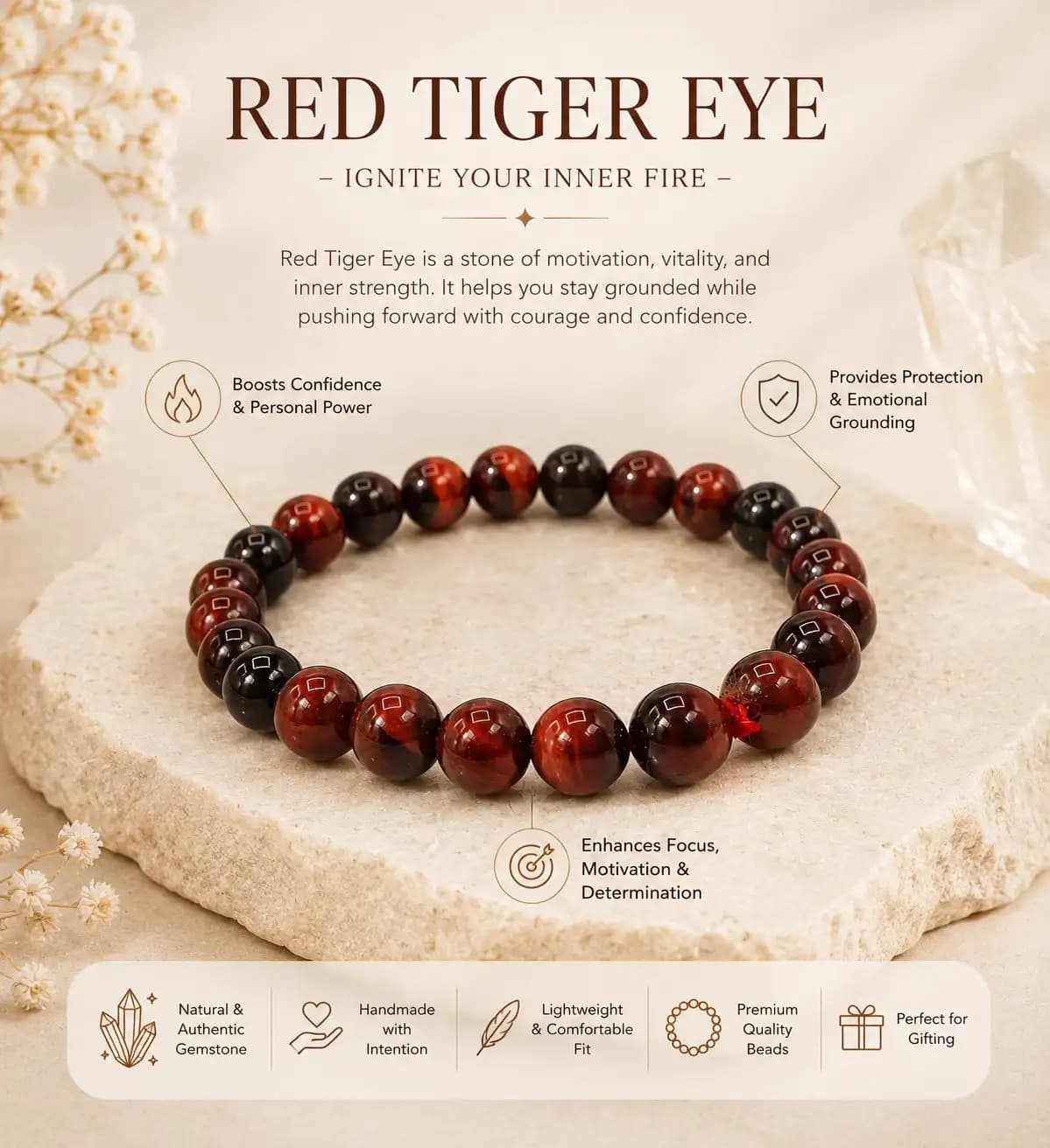 Red Tiger Eye Bracelet - View 3