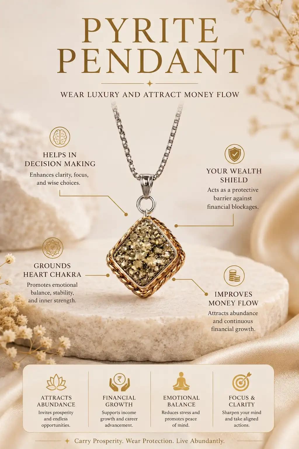 GOOD LUCK PENDANT : Original pyrite pendant - View 3