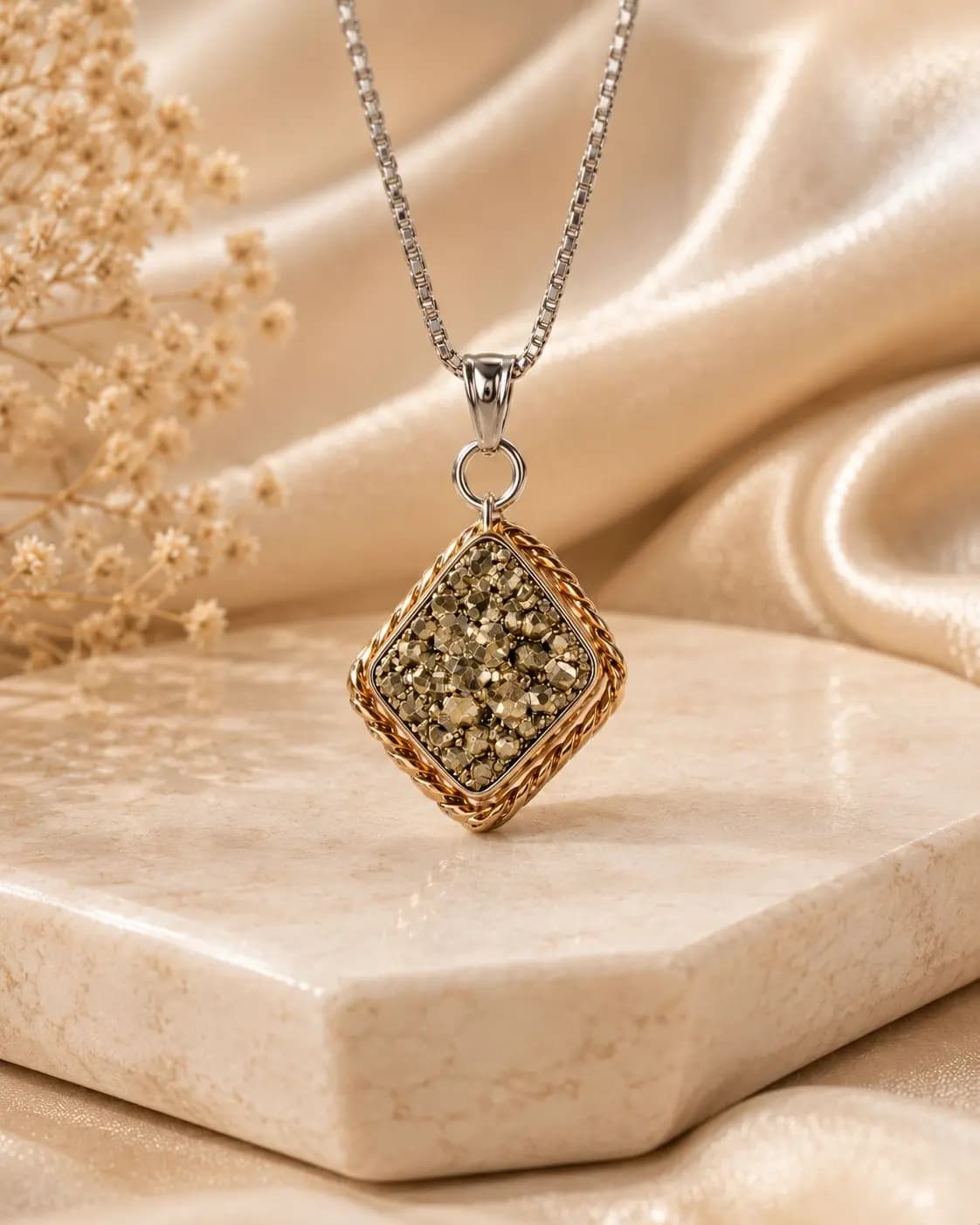 GOOD LUCK PENDANT : Original pyrite pendant - View 1