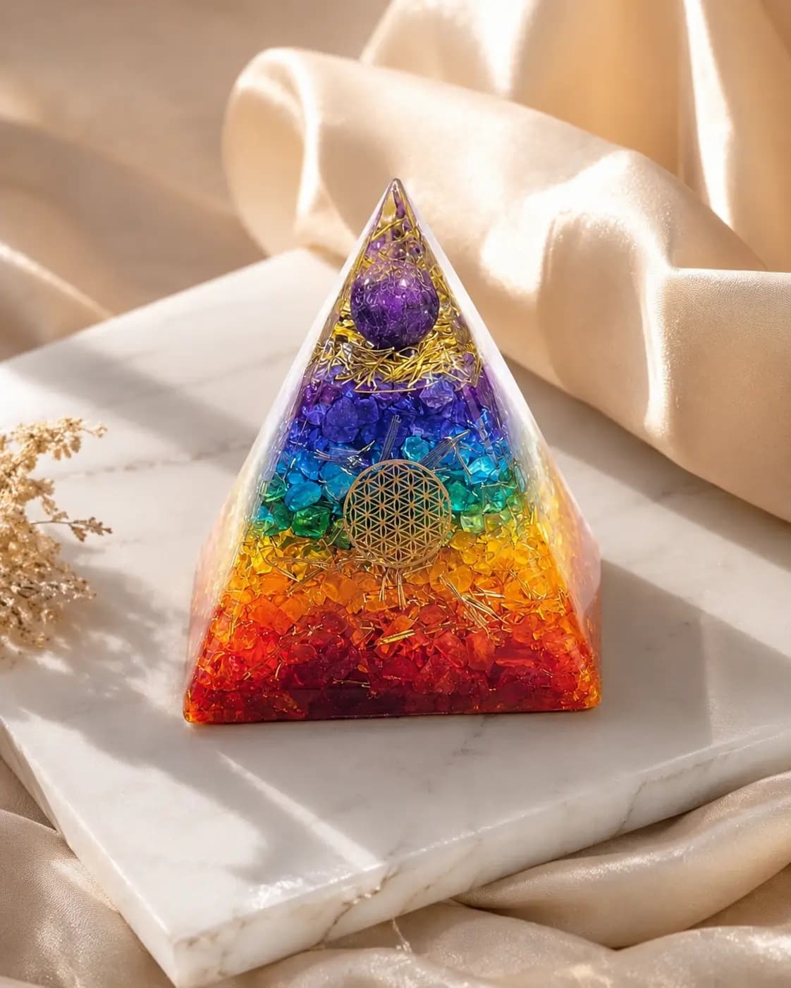 7 CHAKRA RAINBOW PYRAMID - View 1