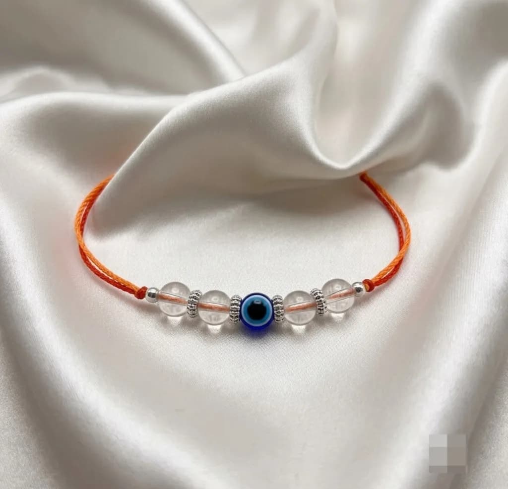 Clear Quartz Evil Eye Protection Rakhi