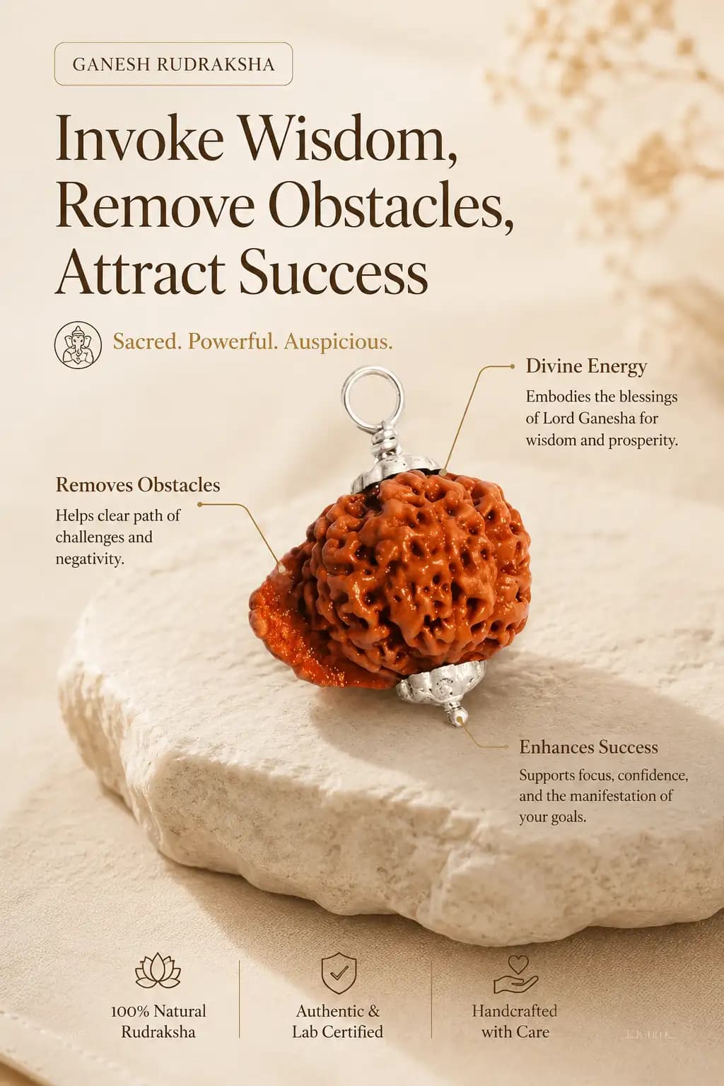 Ganesha Rudraksha - Authentic AstroJi Spiritual Product View 3