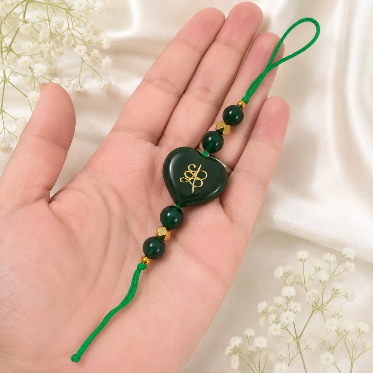 Green Aventurine Zibu Rakhi - View 2