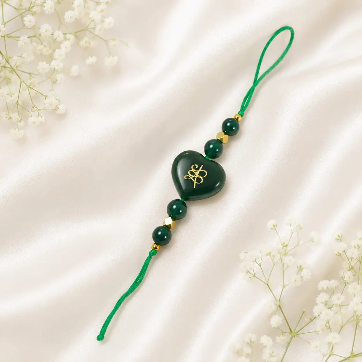 Green Aventurine Zibu Rakhi - View 1