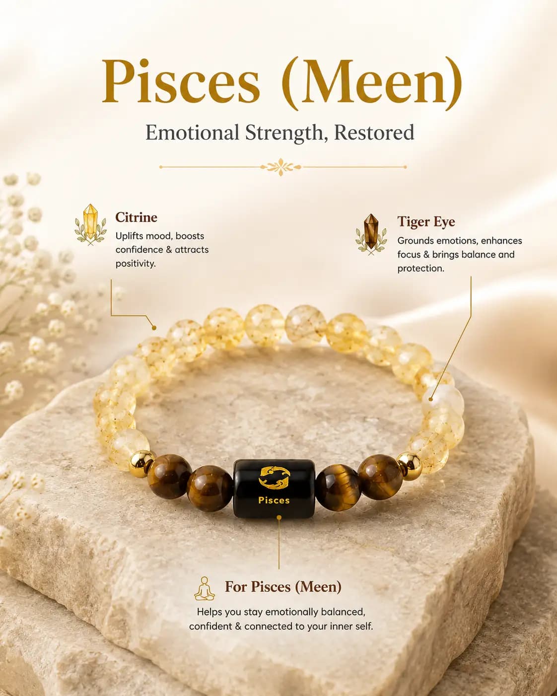 Pisces Zodiac Bracelet - Authentic AstroJi Spiritual Product View 2