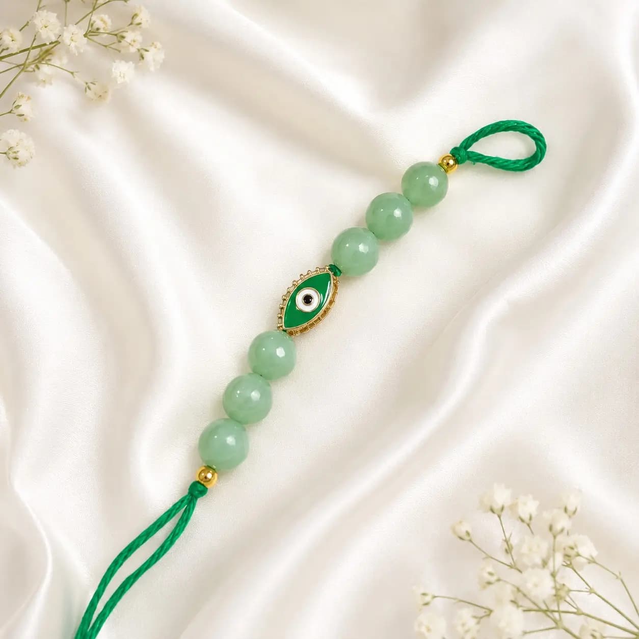 Aventurine Evil Eye Rakhi