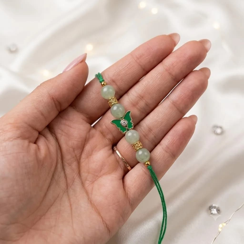 Green Angel Protection Rakhi - View 2