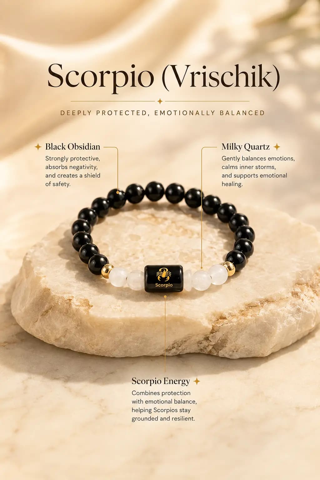 Scorpio Zodiac Bracelet - Authentic AstroJi Spiritual Product View 2