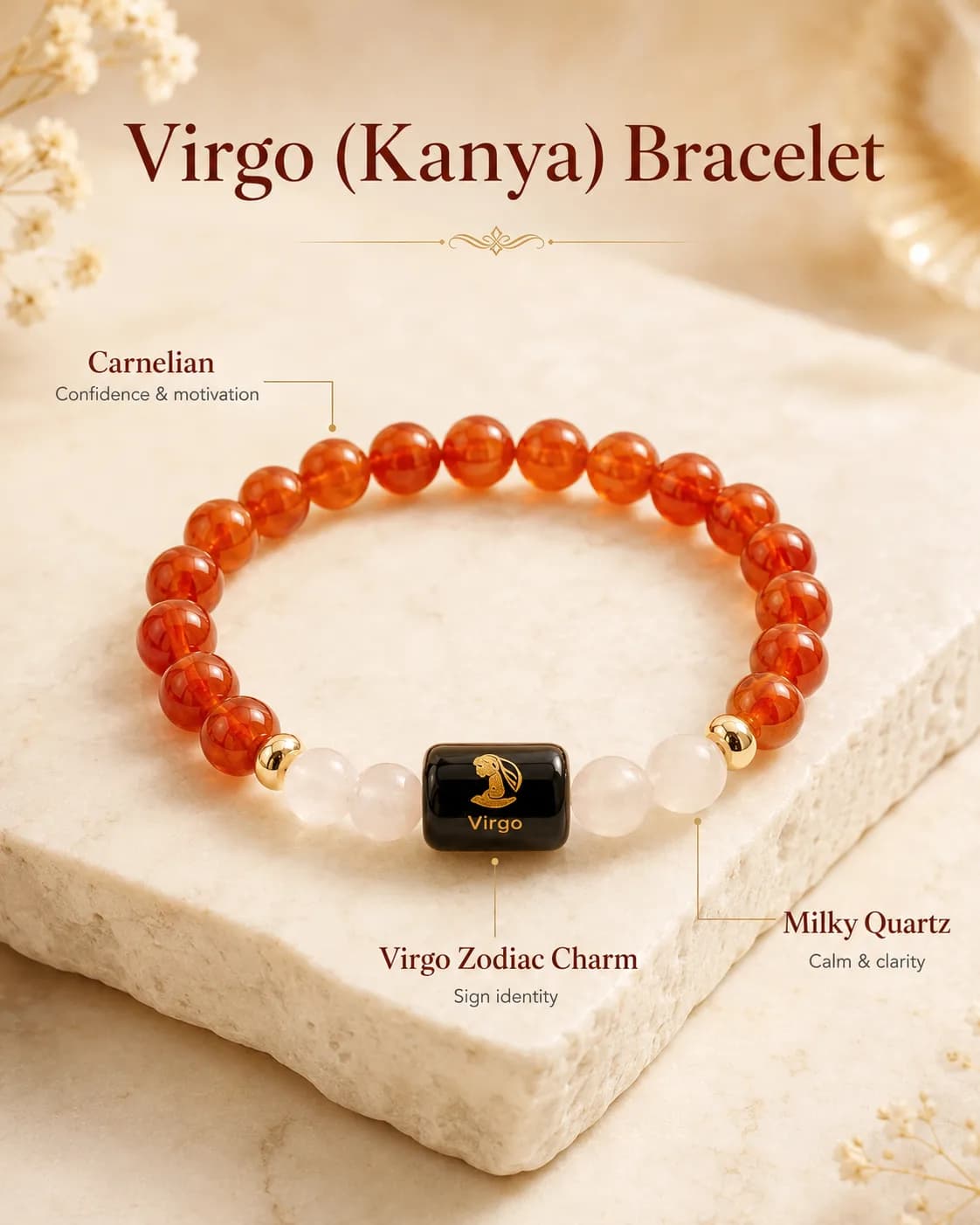 Virgo Zodiac Bracelet - Authentic AstroJi Spiritual Product View 2