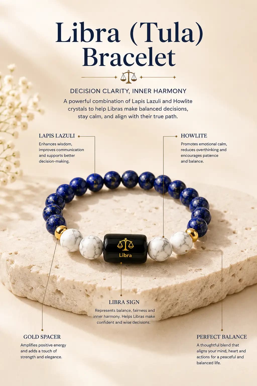 Libra Zodiac Bracelet - Authentic AstroJi Spiritual Product View 2