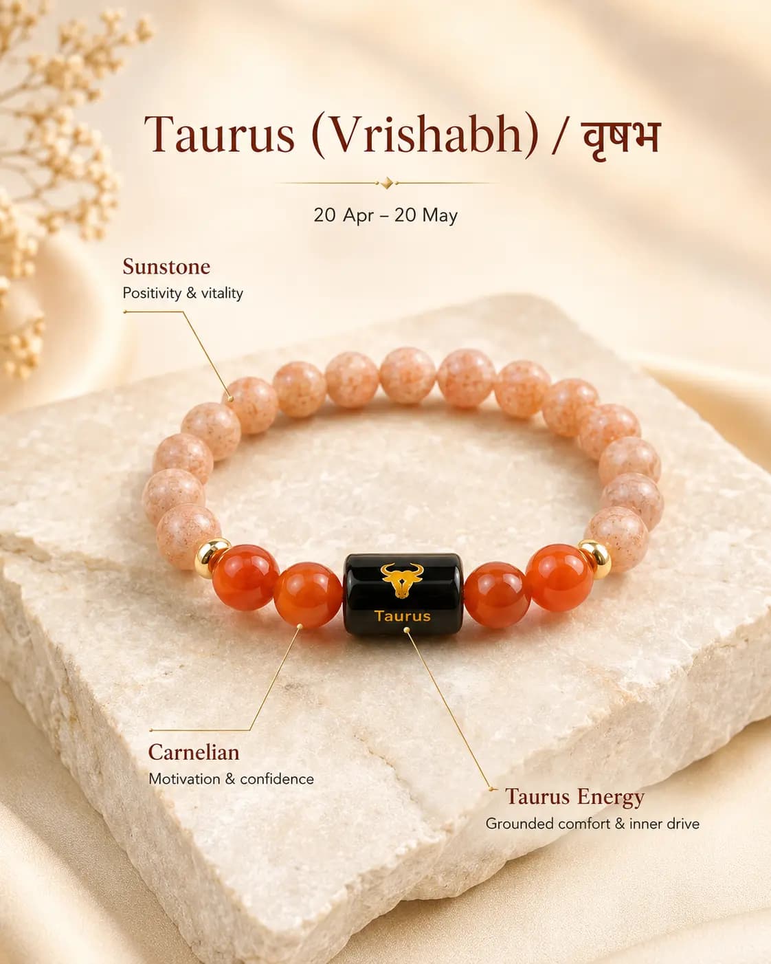 Taurus Zodiac Bracelet - Authentic AstroJi Spiritual Product View 2