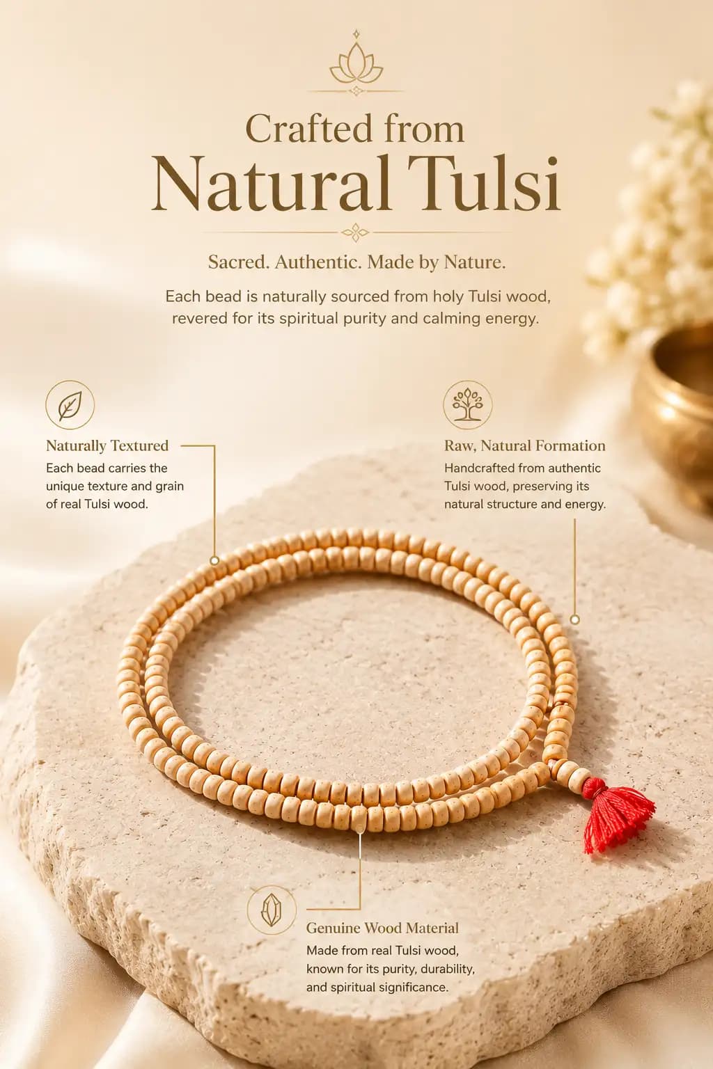Tulsi Mala - Authentic AstroJi Spiritual Product View 2