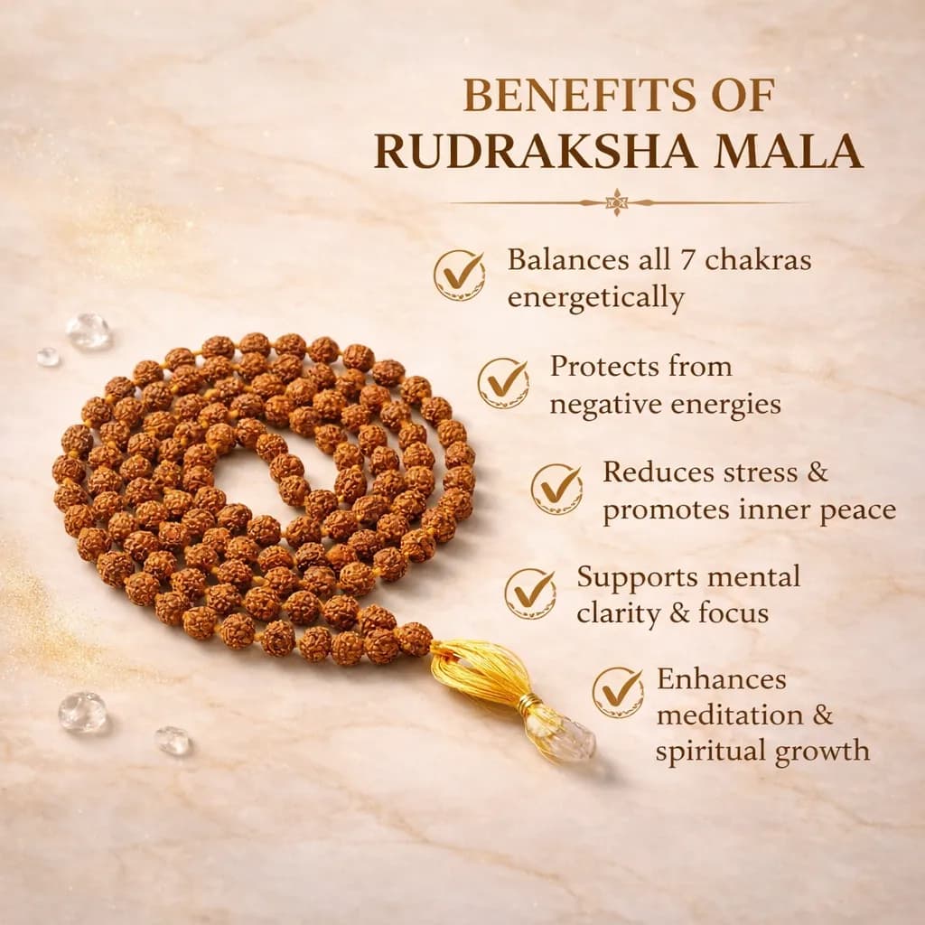 Certified Natural Rudraksha Japmala (108 Beads) - View 3