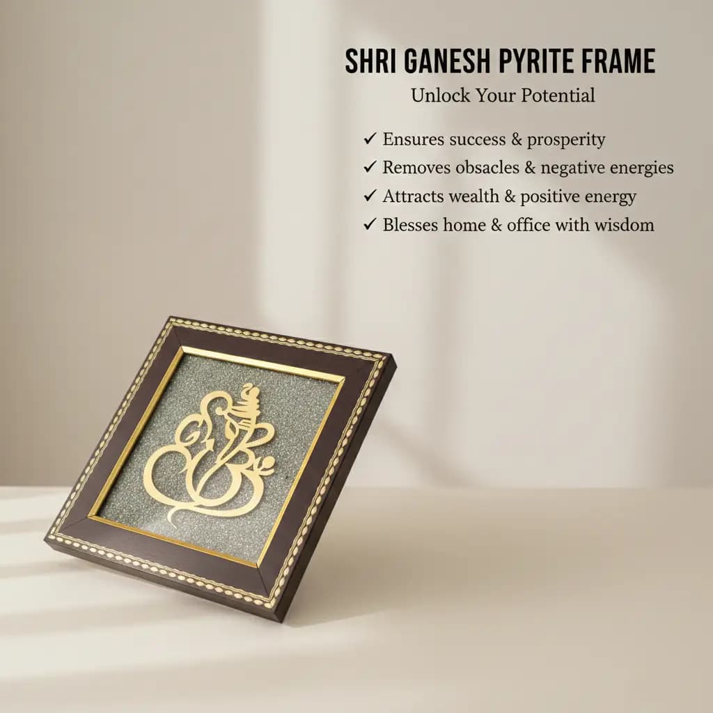 SHRI GANESH PYRITE FRAME - Authentic AstroJi Spiritual Product View 4