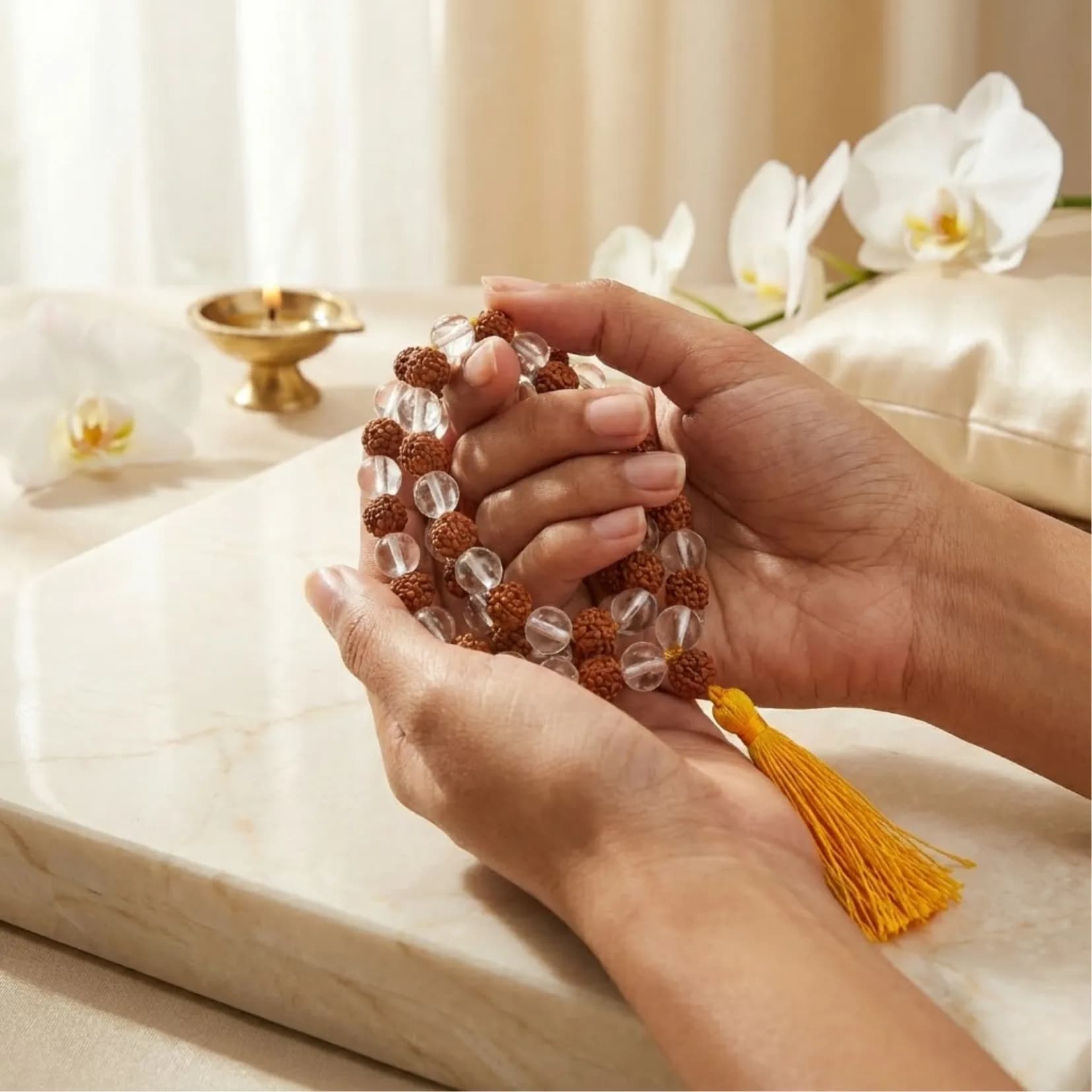 Sphatik Rudraksha Siddh Mala - View 3