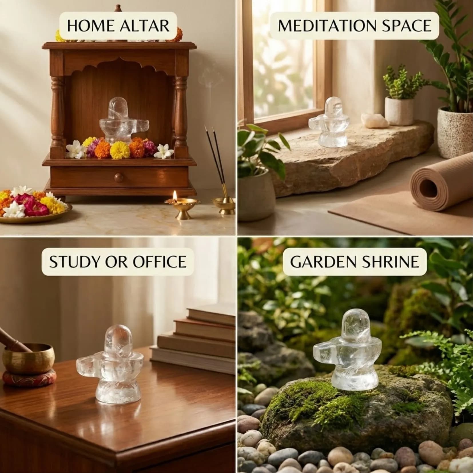 Clear Quartz (Sphatik) Shivling - Authentic AstroJi Spiritual Product View 4
