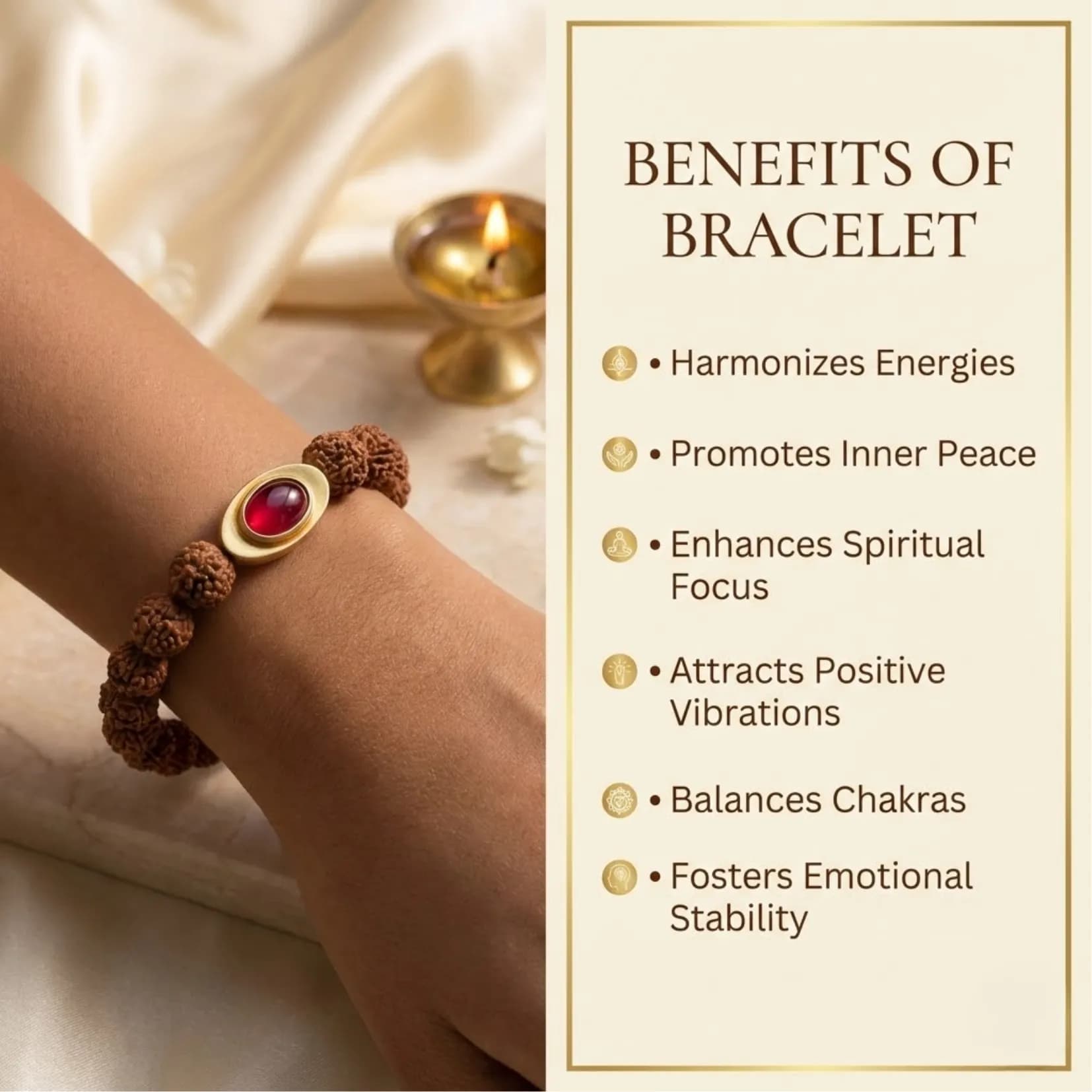 Natural Rudraksha Bracelet - View 3