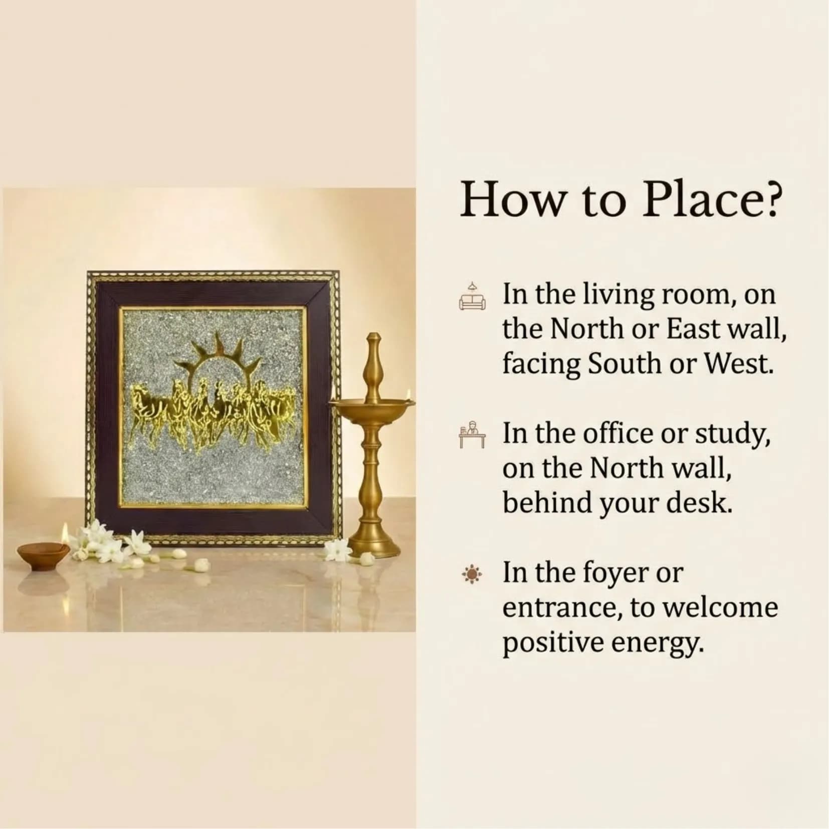7 Horses on Raw Pyrite Frame - View 3