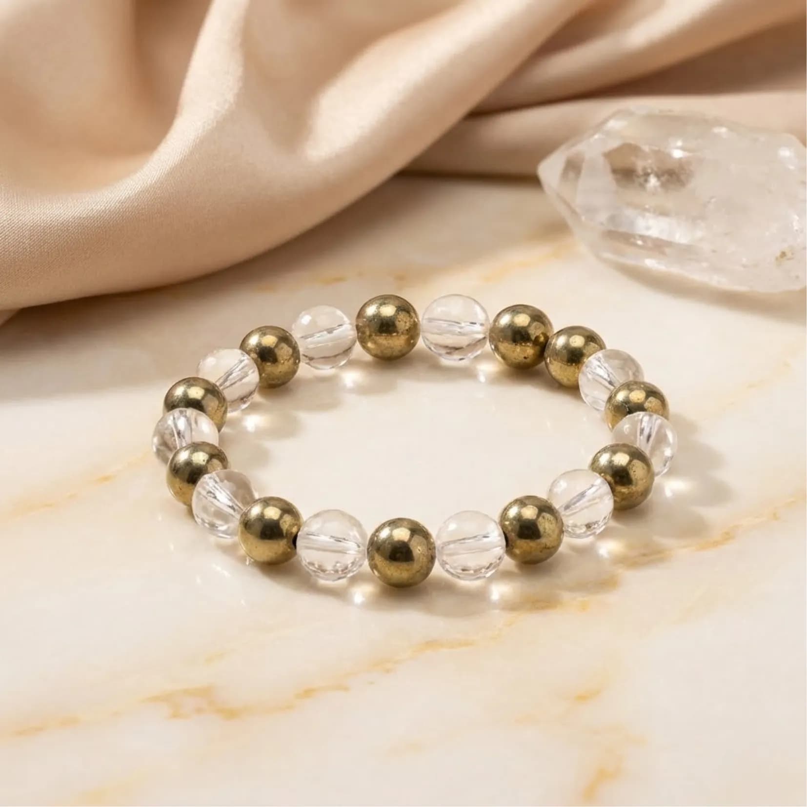 RAW PYRITE & SAPHATIK BRACELET - View 1