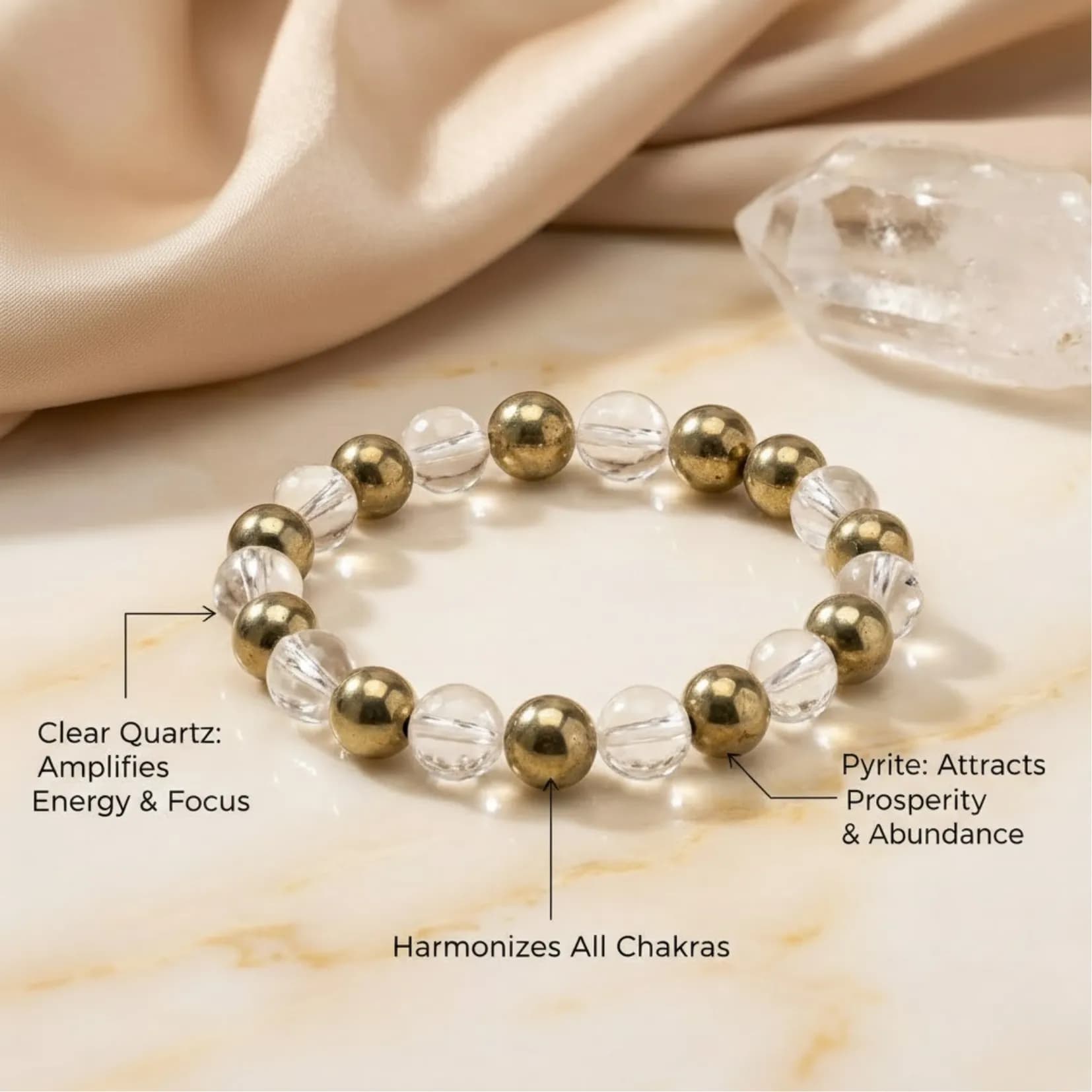 RAW PYRITE & SAPHATIK BRACELET - View 2