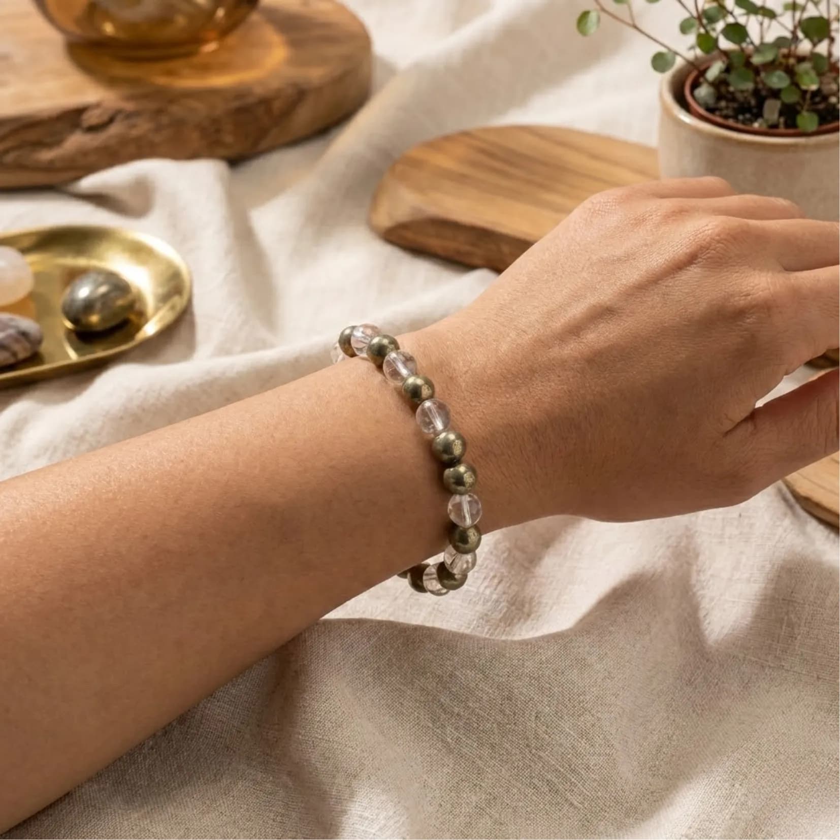 RAW PYRITE & SAPHATIK BRACELET - View 3