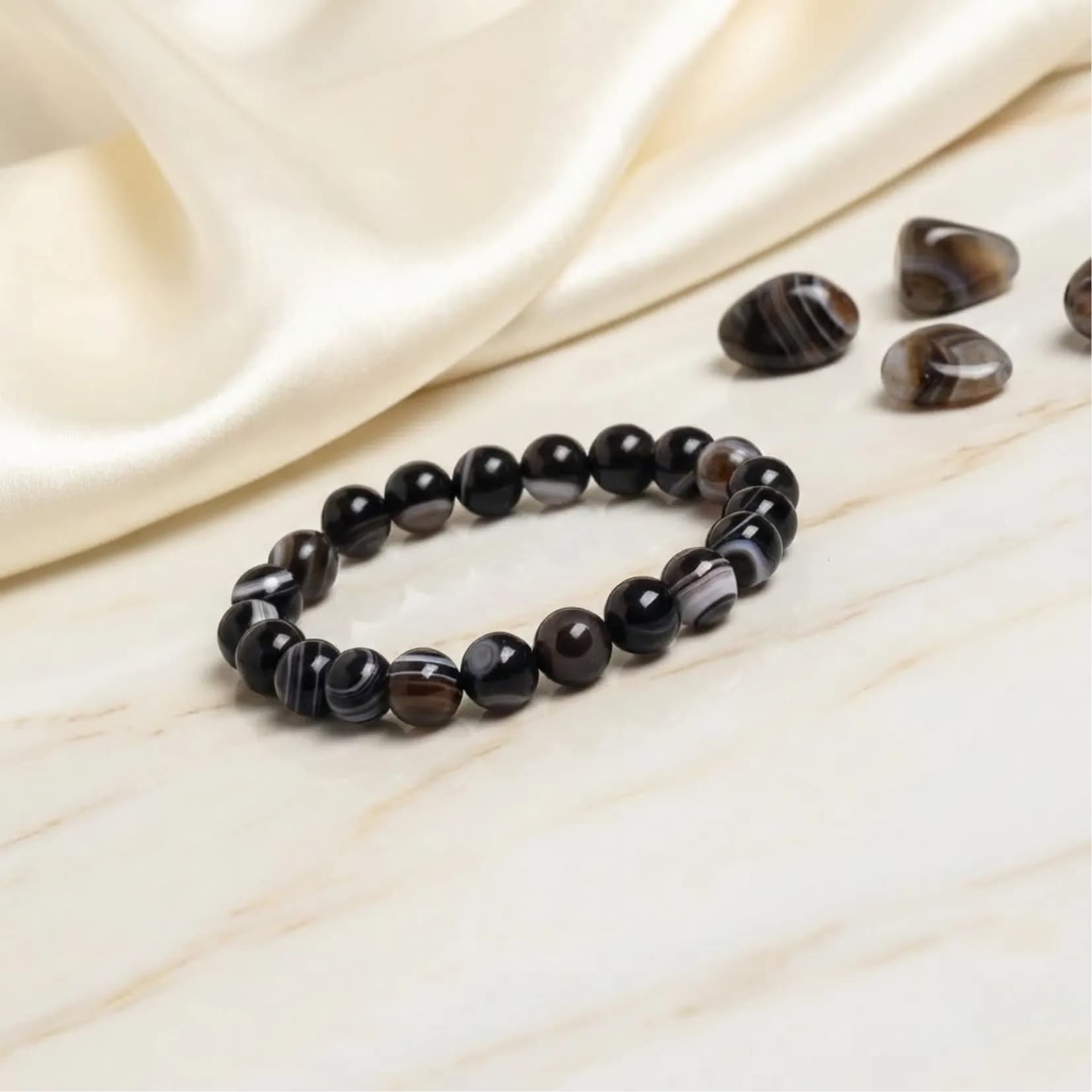 Sulemani Hakik (Black Agate) Bracelet - Authentic AstroJi Spiritual Product View 1