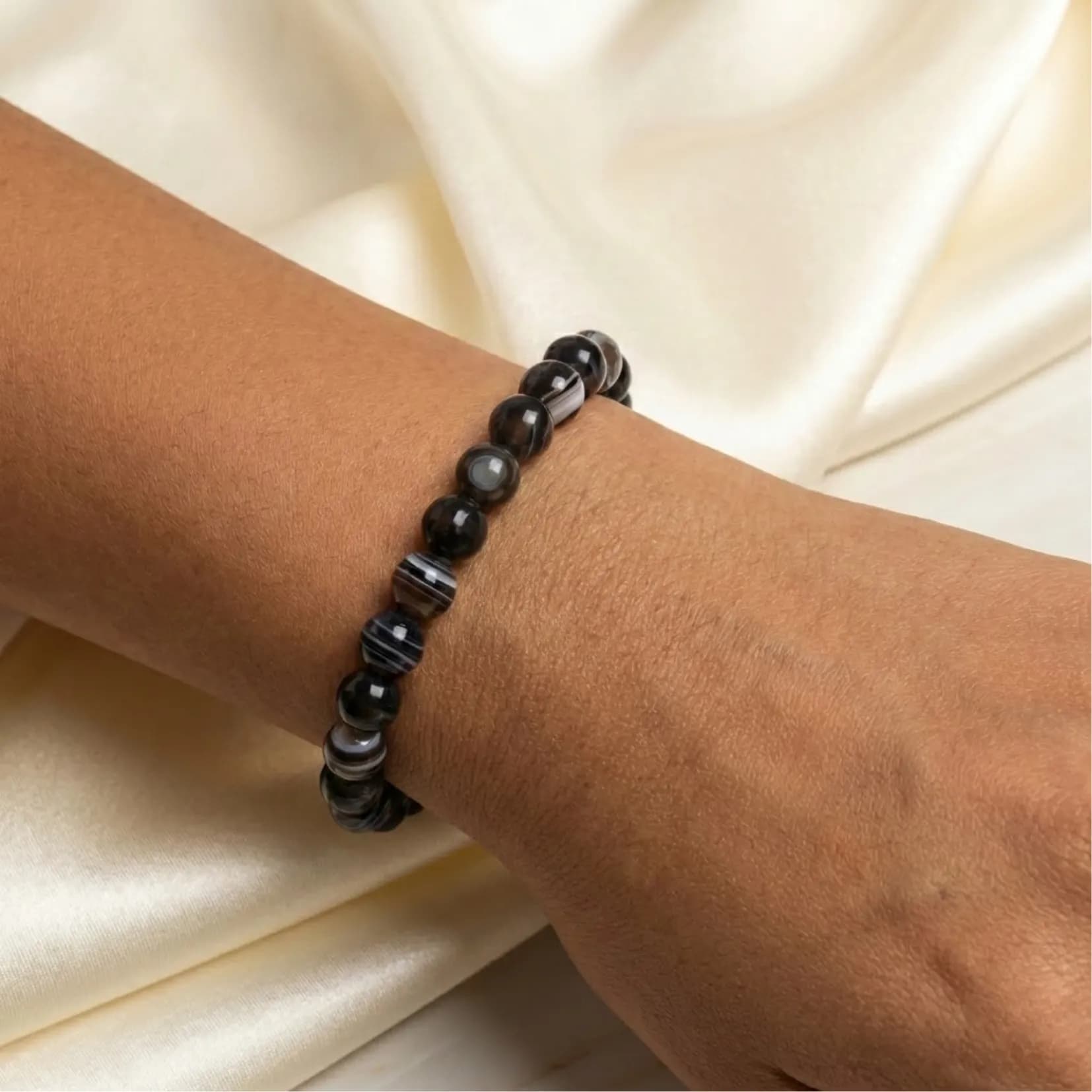 Sulemani Hakik (Black Agate) Bracelet - Authentic AstroJi Spiritual Product View 2