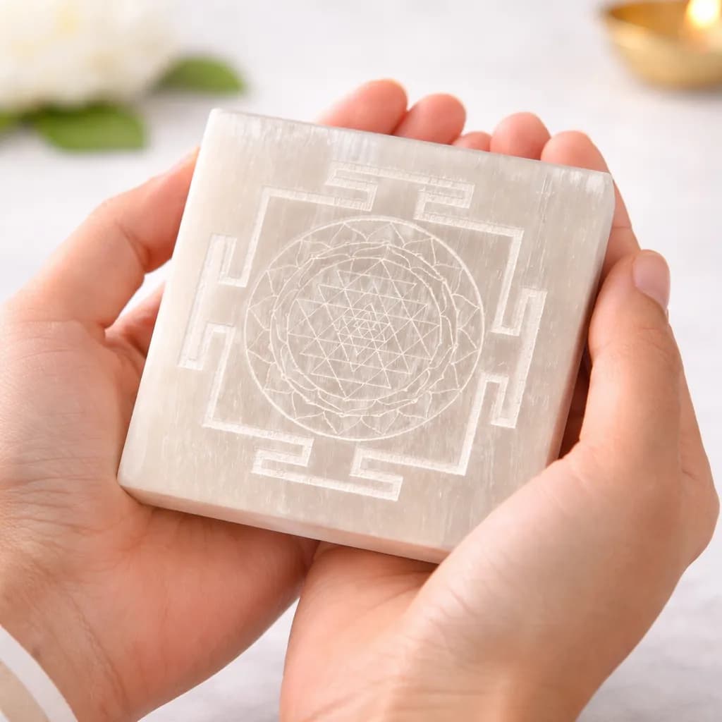 Yantra Selenite Plate - Authentic AstroJi Spiritual Product View 2
