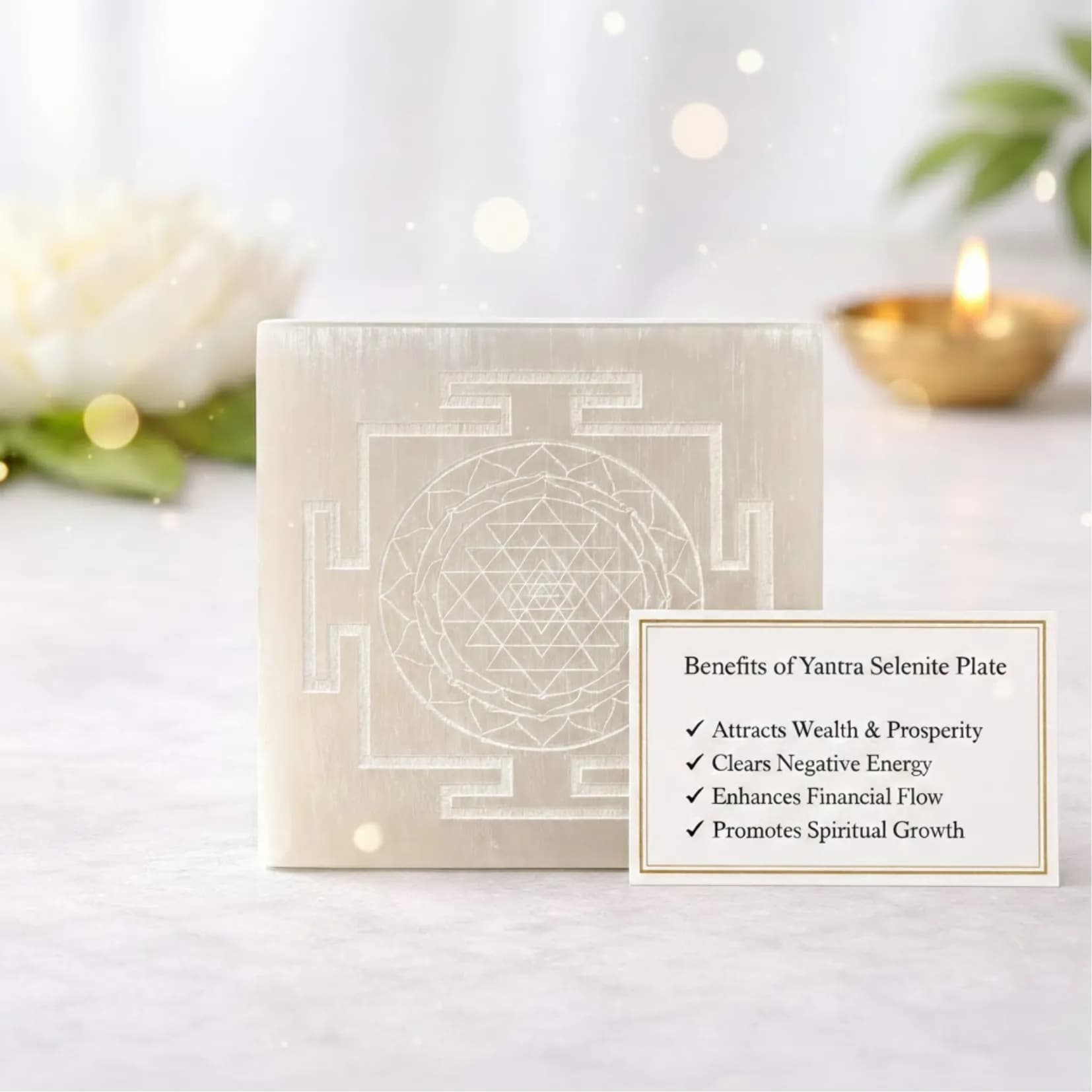 Yantra Selenite Plate - Authentic AstroJi Spiritual Product View 3