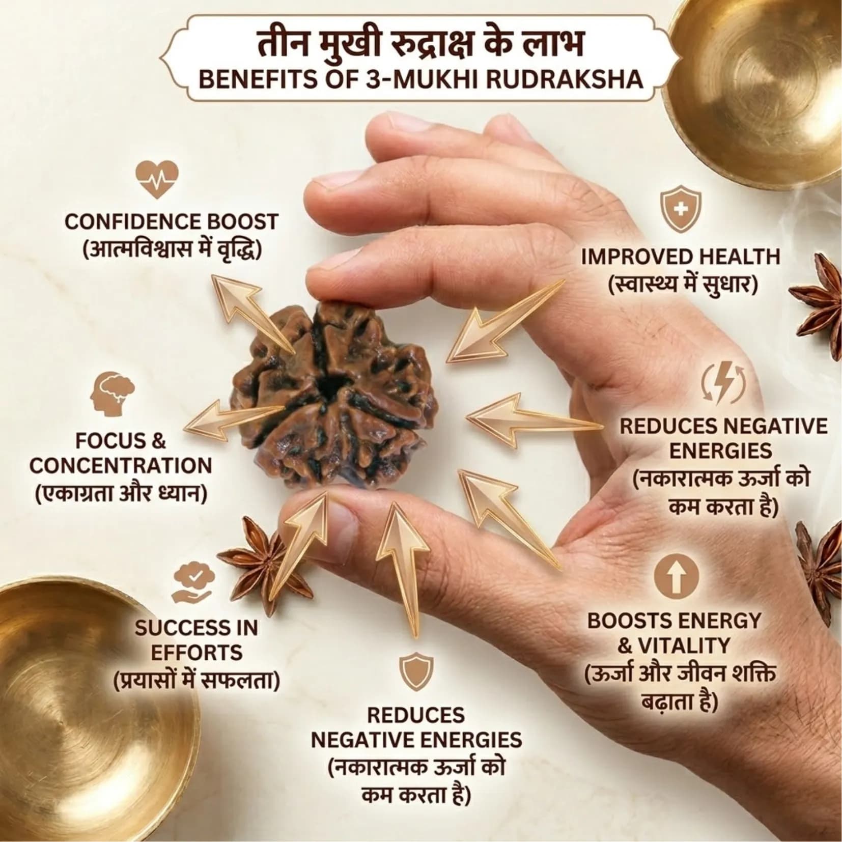 3 Mukhi Rudraksha (Nepali) - View 3