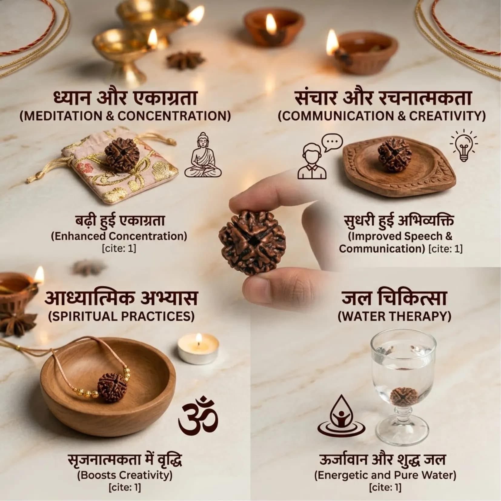 4 mukhi rudraksha (Nepali) - View 4