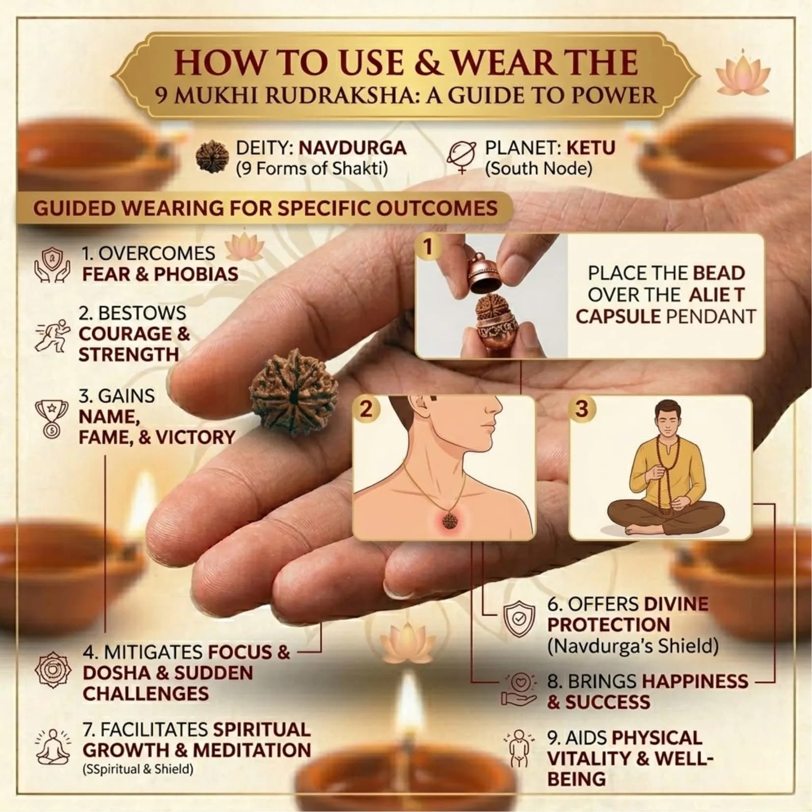 9 Mukhi Rudraksha (Nepali) - View 4