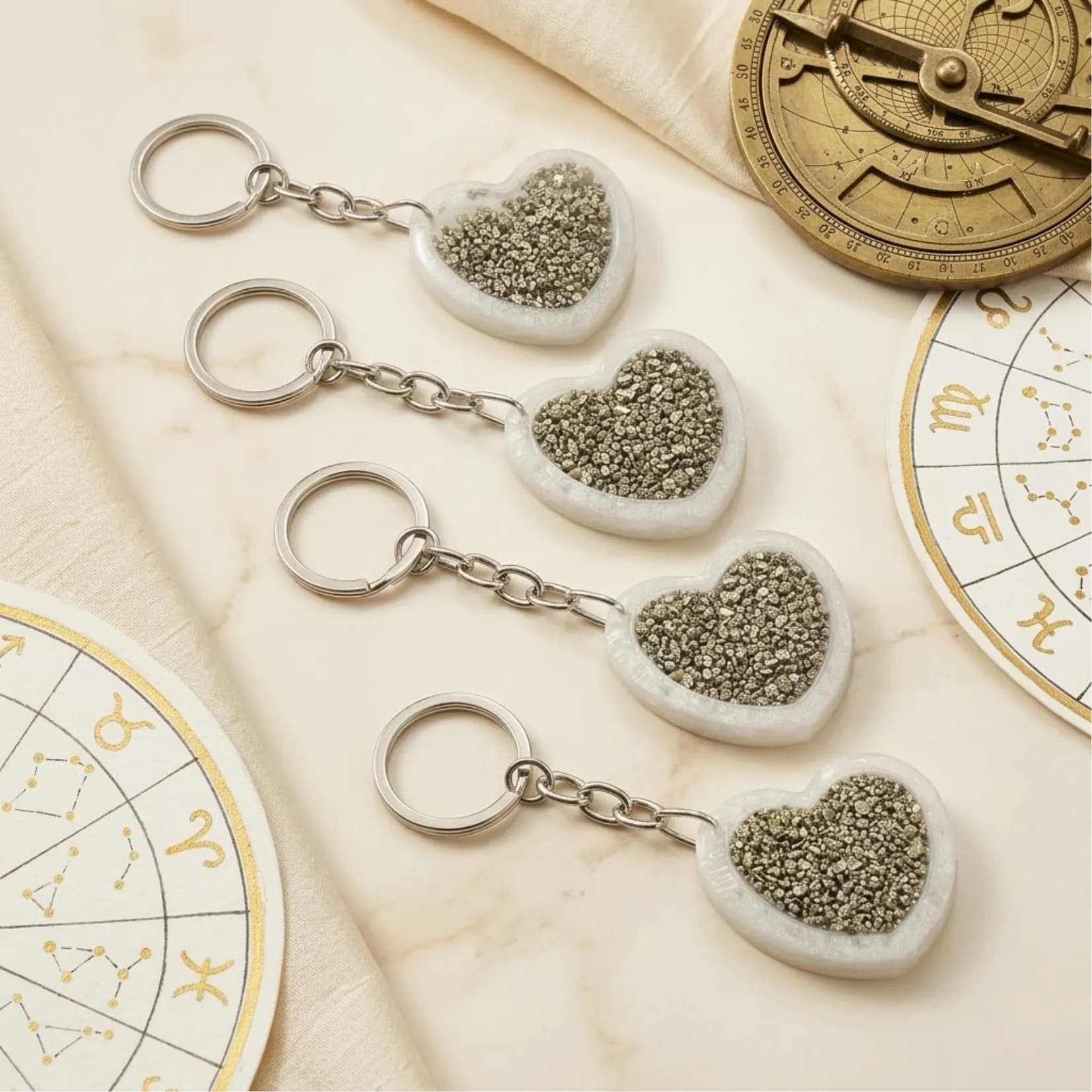 Pyrite Chips Keychain - Authentic AstroJi Spiritual Product View 1
