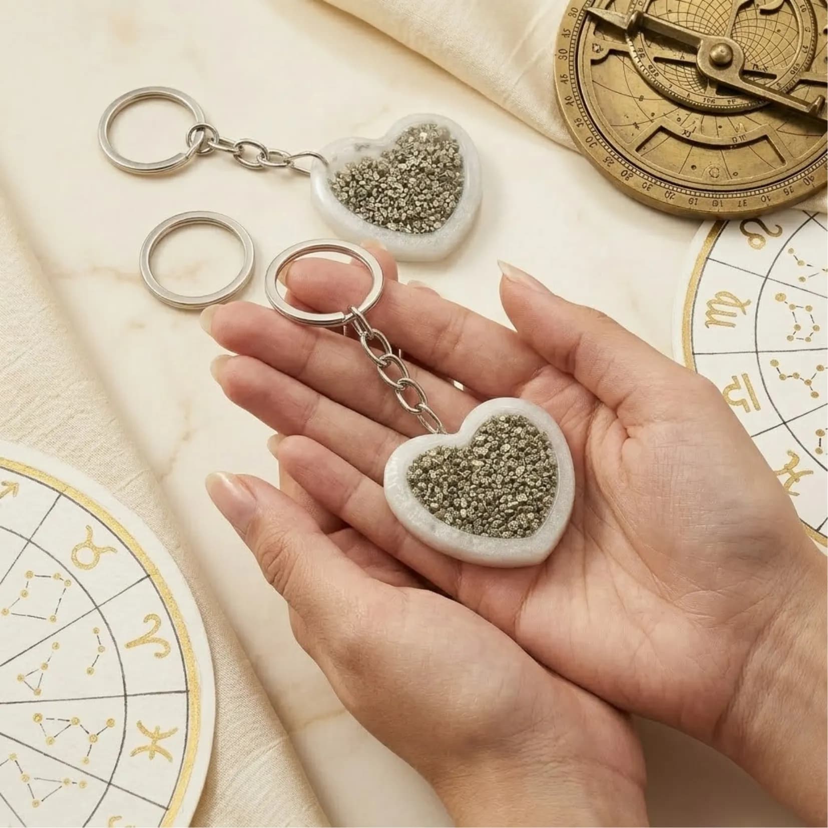 Pyrite Chips Keychain - Authentic AstroJi Spiritual Product View 2