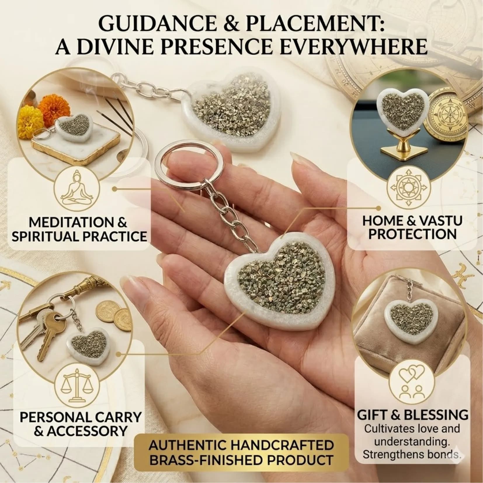 Pyrite Chips Keychain - Authentic AstroJi Spiritual Product View 3