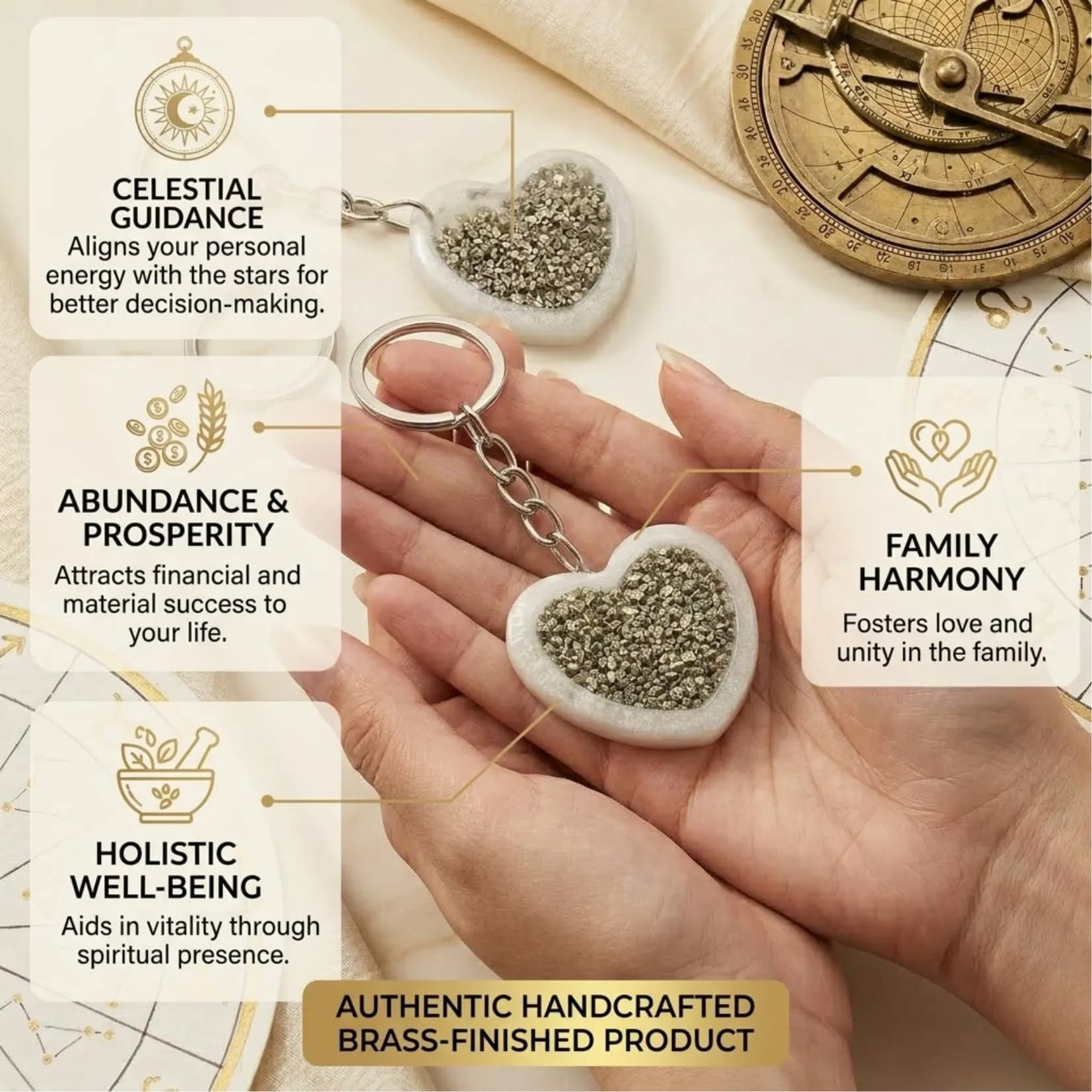 Pyrite Chips Keychain - Authentic AstroJi Spiritual Product View 4