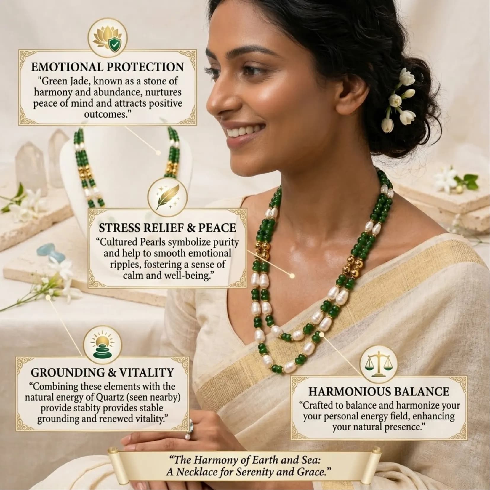 Jade & Pearl Grace Necklace - View 4