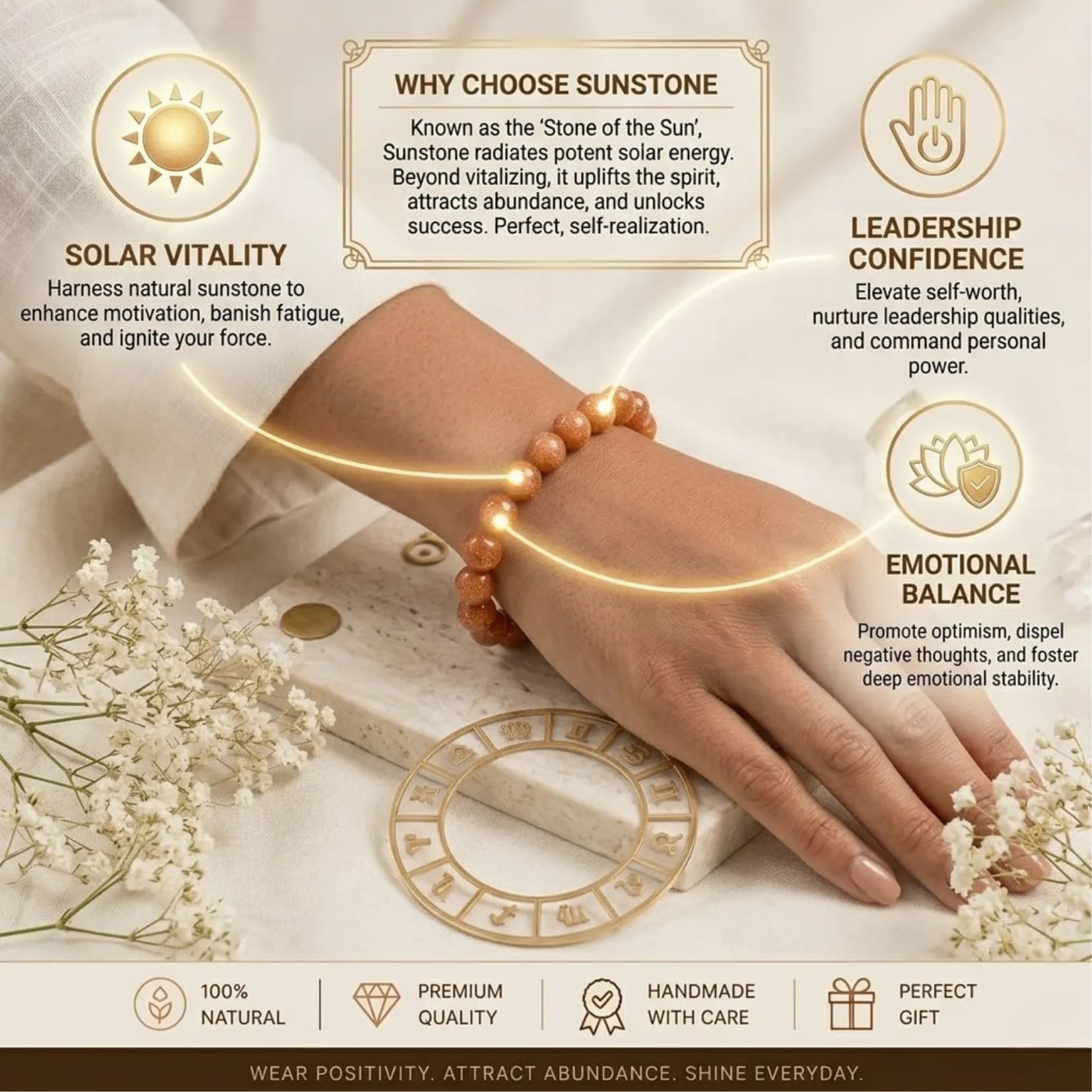 Premium Sunstone Bracelet - View 3