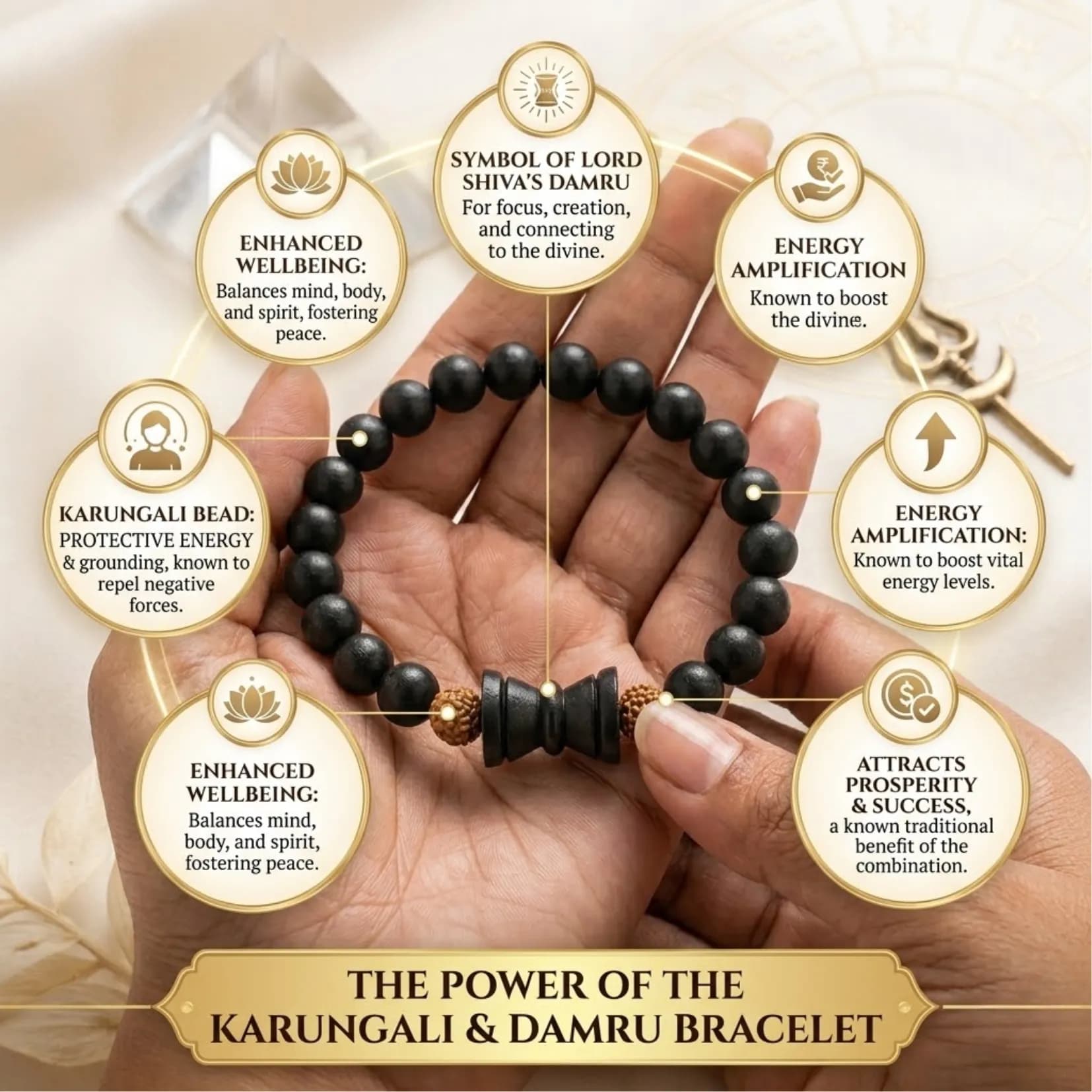 Divine Karungali Damru Bracelet - View 3