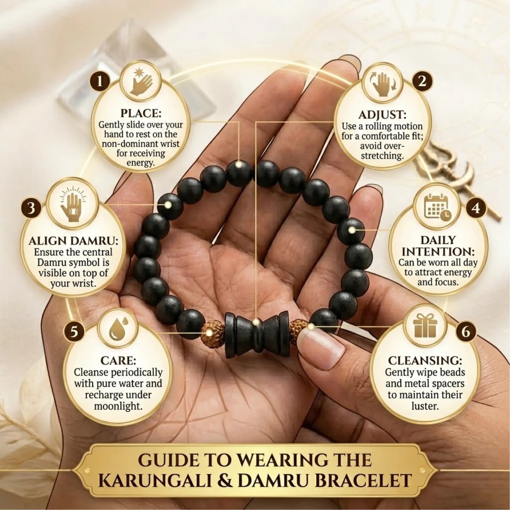 Divine Karungali Damru Bracelet - View 4