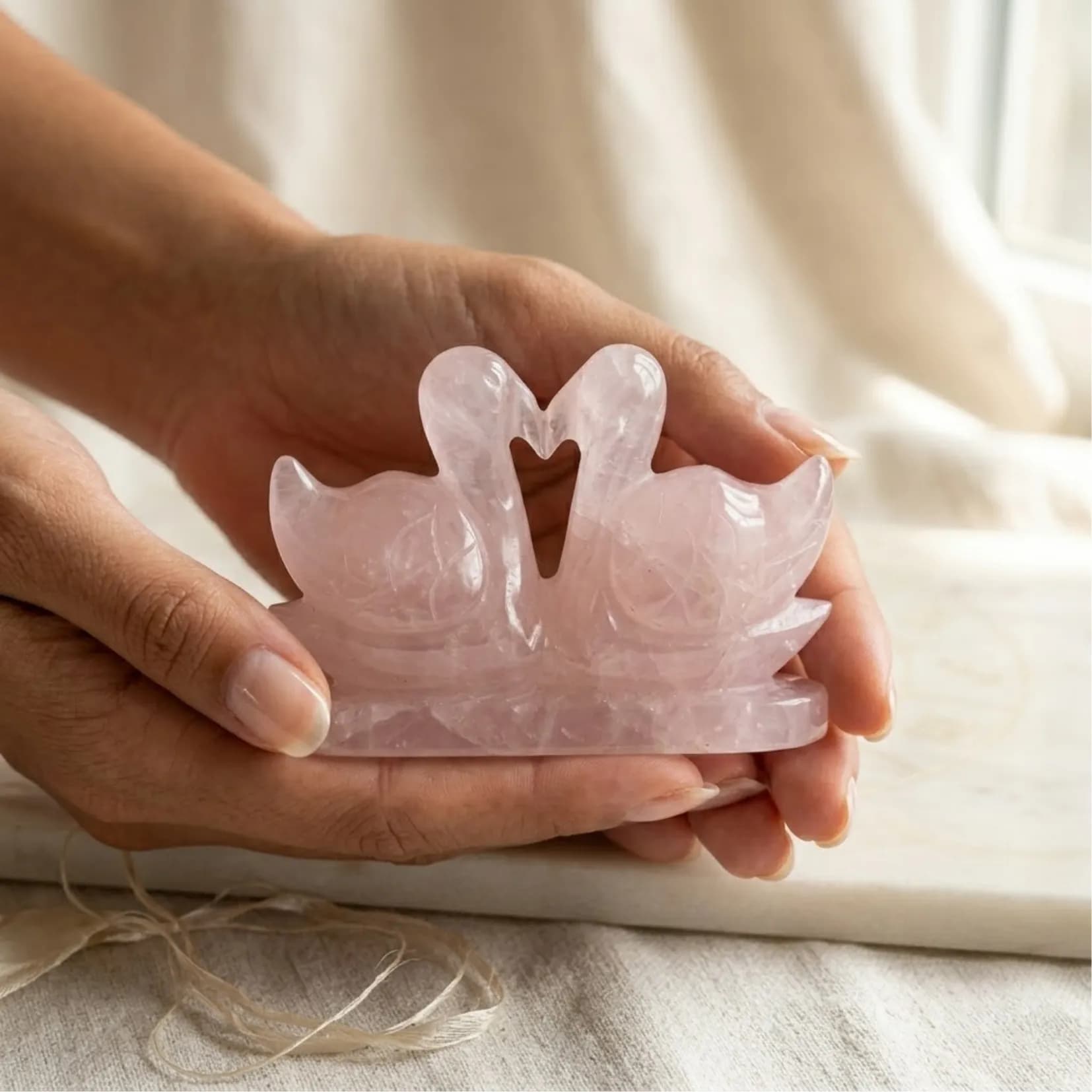 Rose Quartz Love Ducks - View 2