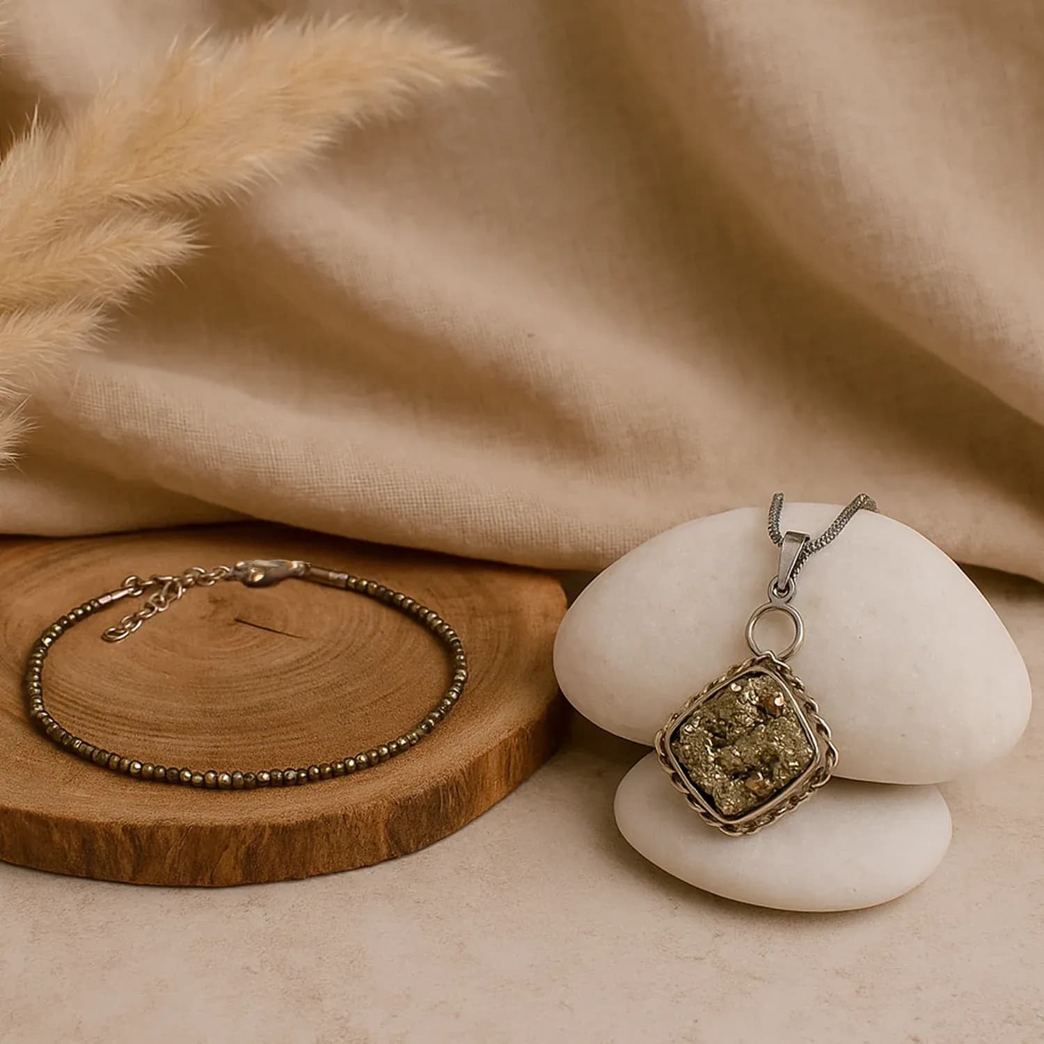 Princess Combo with Pyrite Anklet and Pendant - View 1