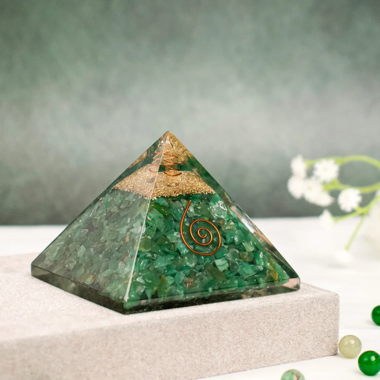 Green Jade Pyramid - Authentic AstroJi Spiritual Product View 1