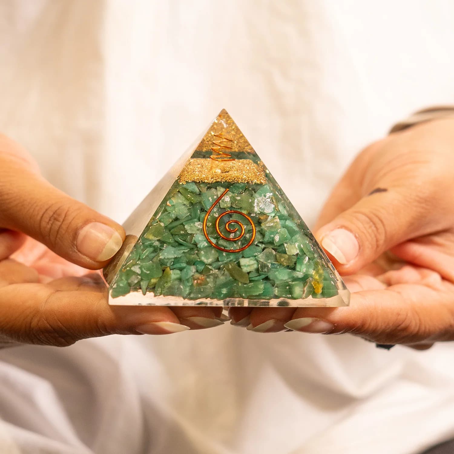 Green Jade Pyramid - Authentic AstroJi Spiritual Product View 2
