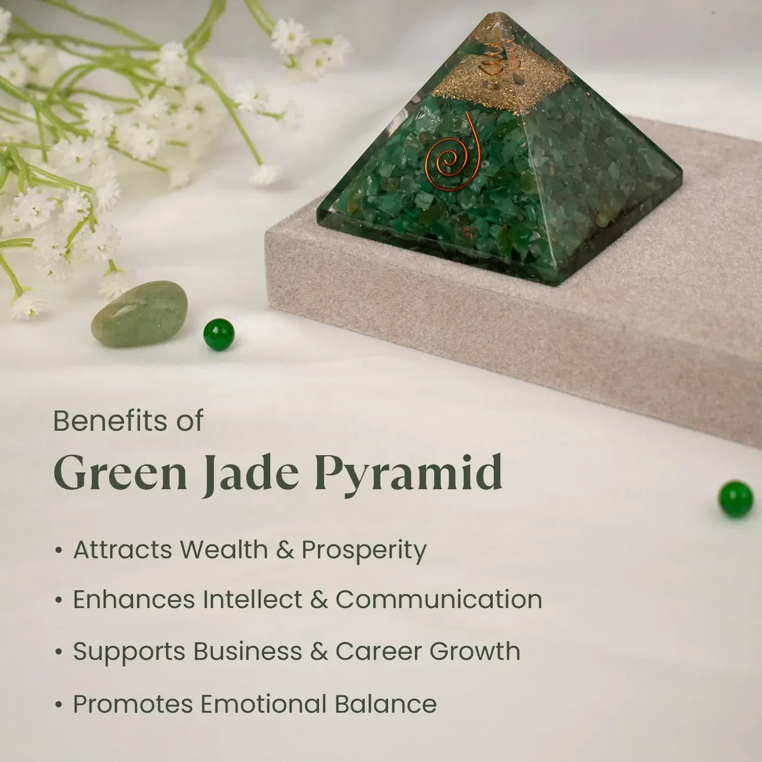 Green Jade Pyramid - Authentic AstroJi Spiritual Product View 3