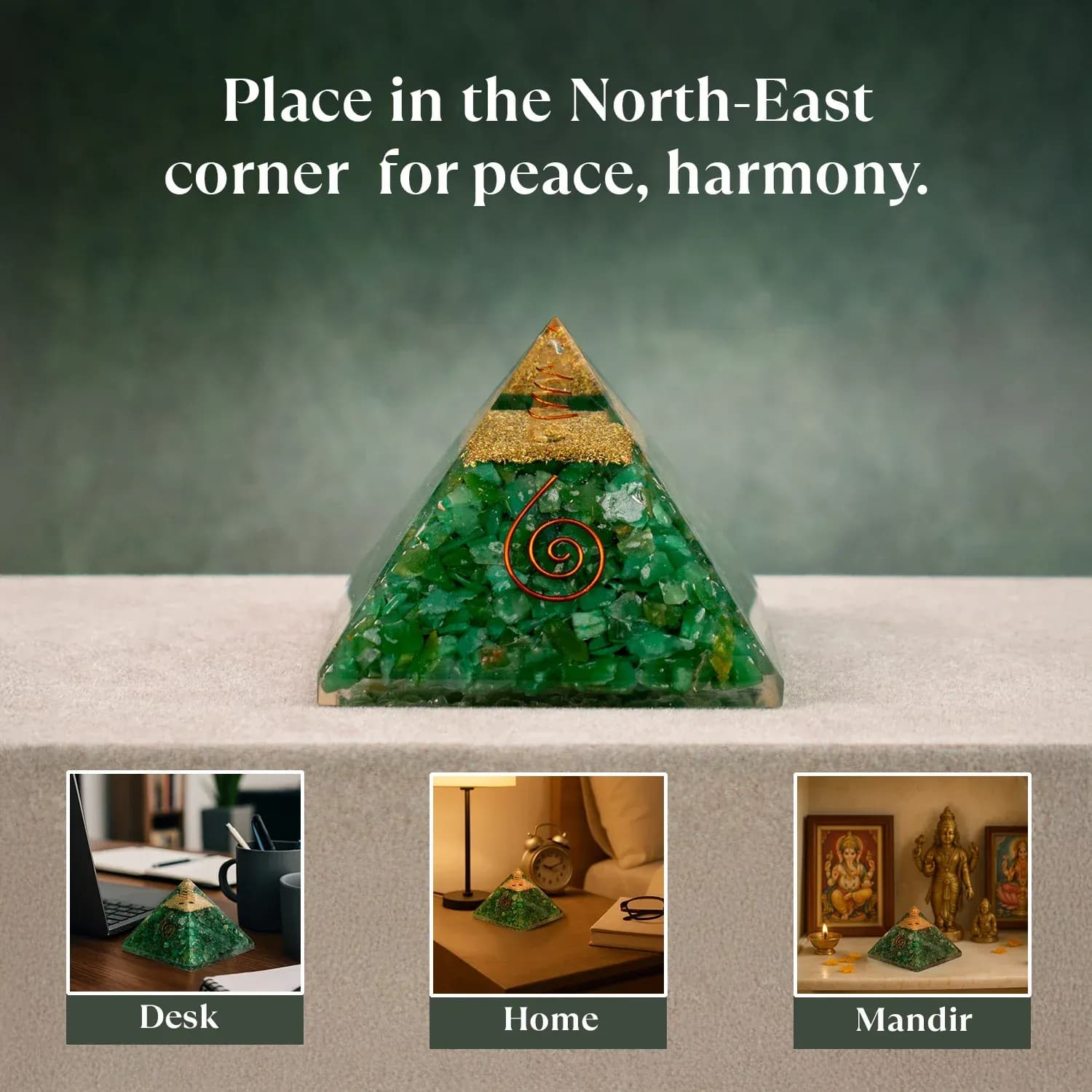 Green Jade Pyramid - Authentic AstroJi Spiritual Product View 4