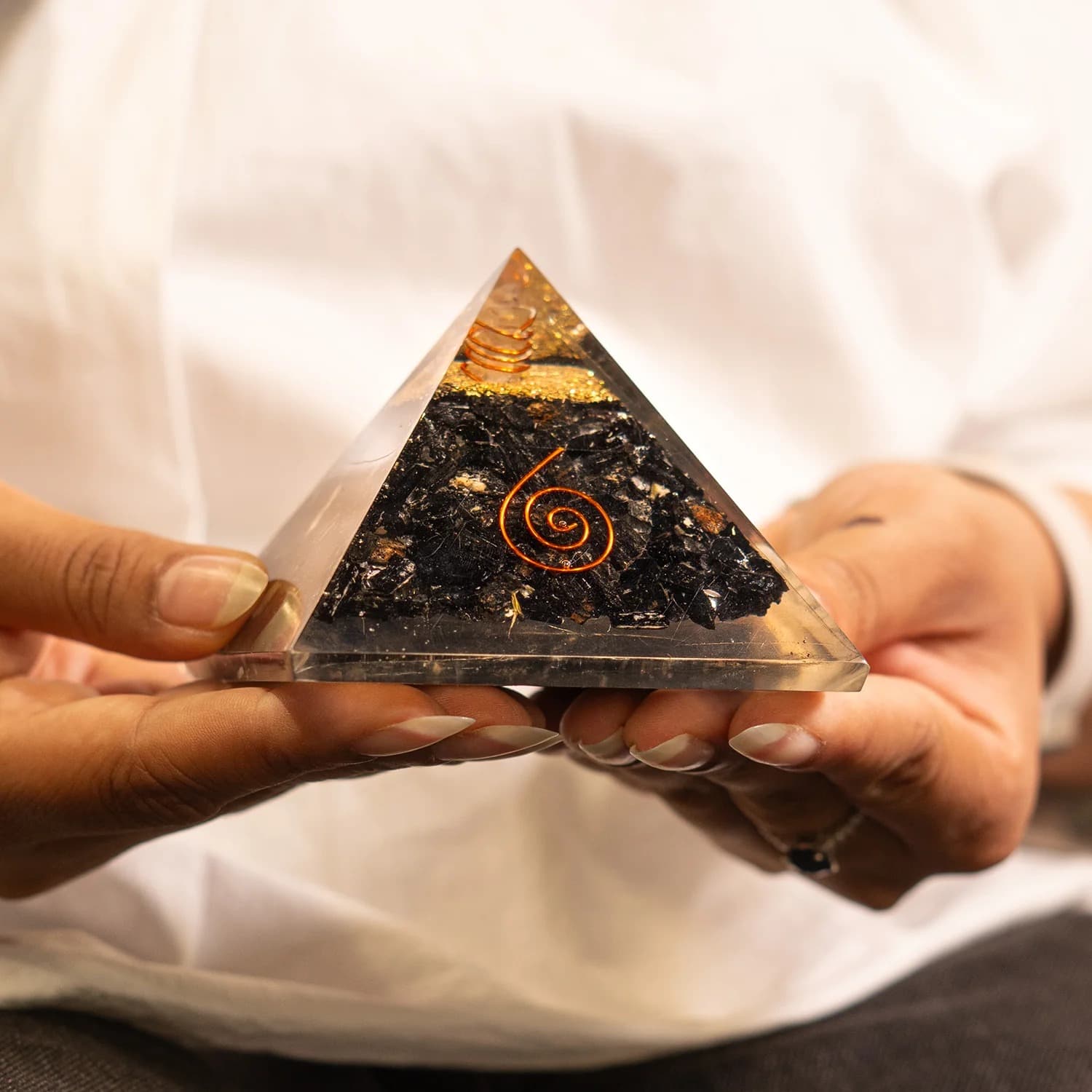 Black Obsidian Pyramid - Authentic AstroJi Spiritual Product View 2