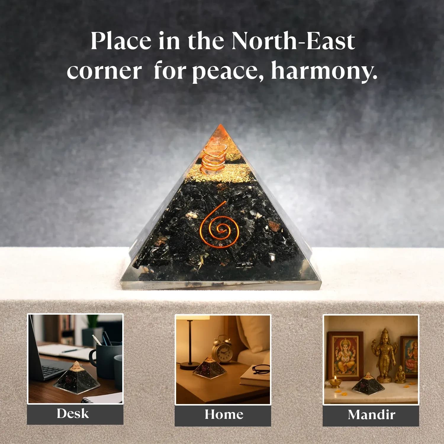 Black Obsidian Pyramid - Authentic AstroJi Spiritual Product View 3