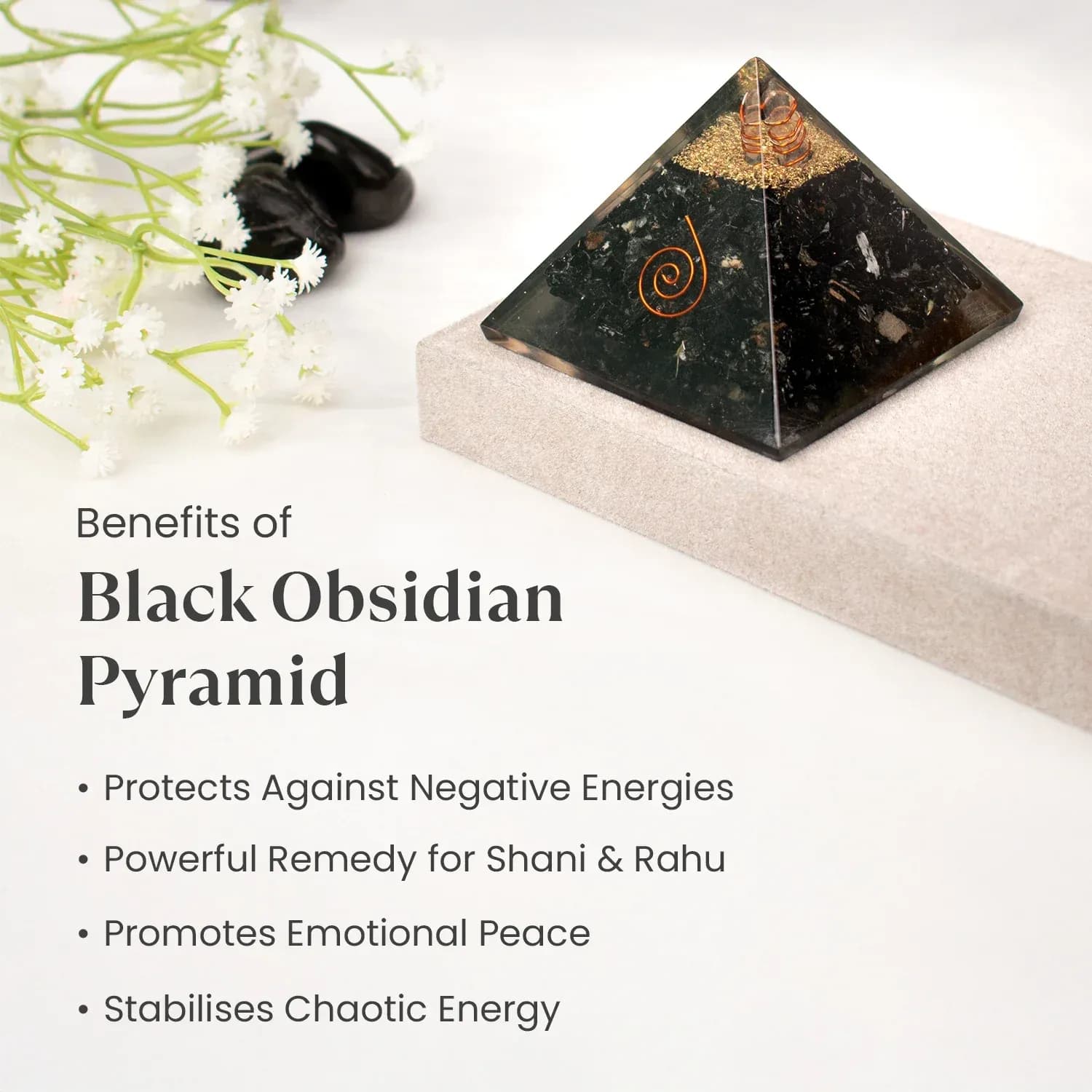 Black Obsidian Pyramid - Authentic AstroJi Spiritual Product View 4